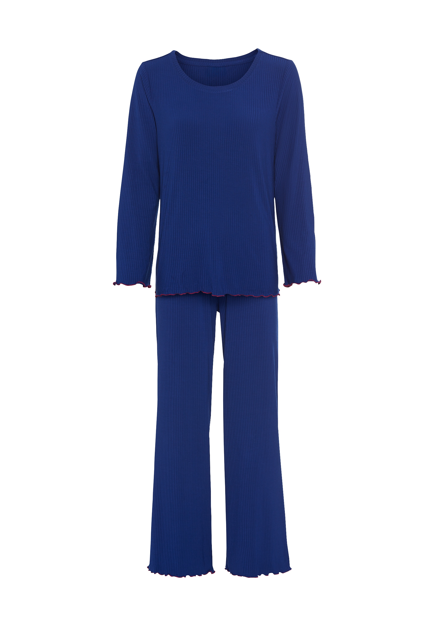 LSCN by LASCANA Pyjama Set, 2 Stk. mit süßen Kräuselsäumen