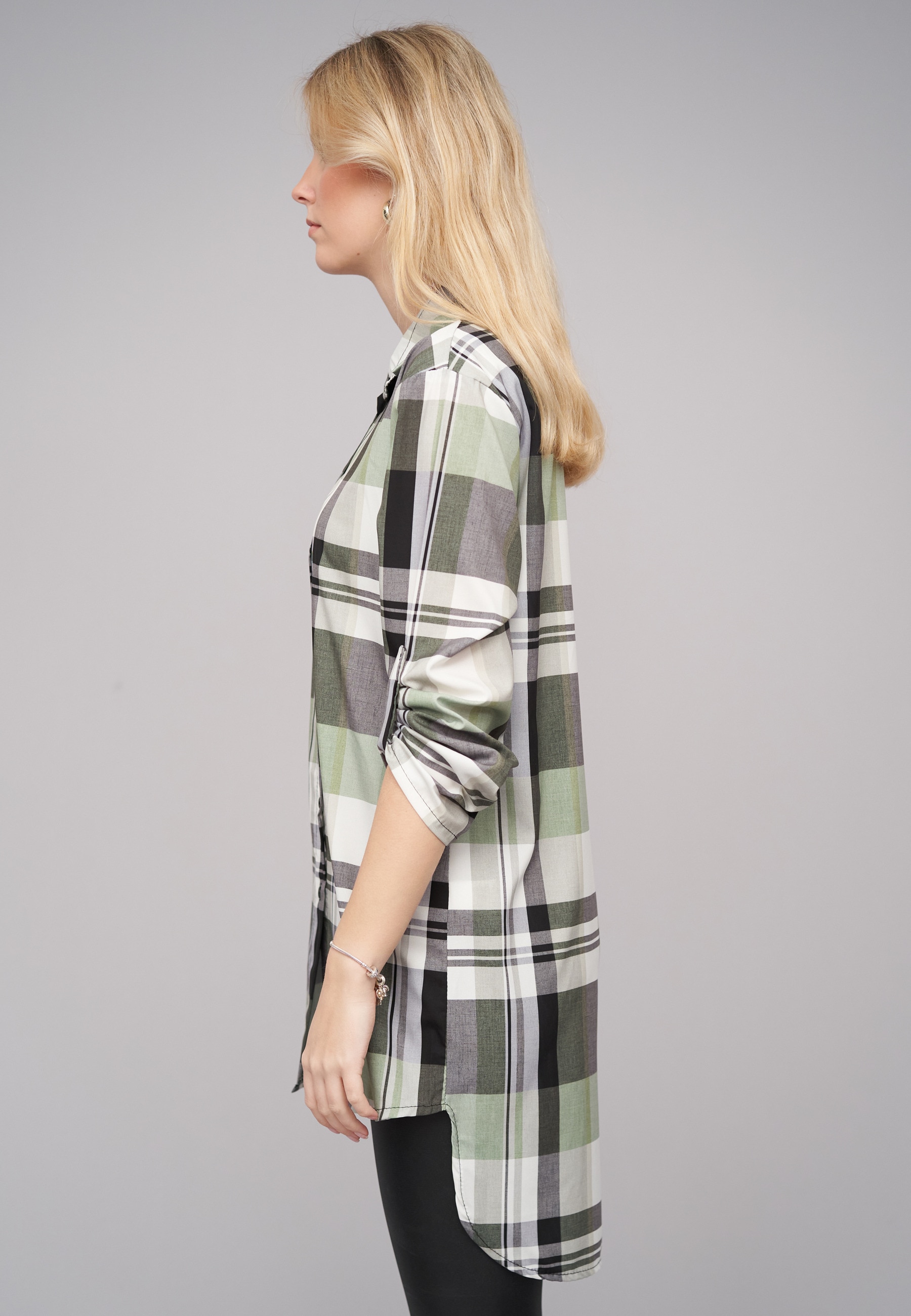 CLOUD 5IVE Klassische Bluse »CLOUD 5IVE Turn Up 3/4 Arm Bluse kariert BIG«