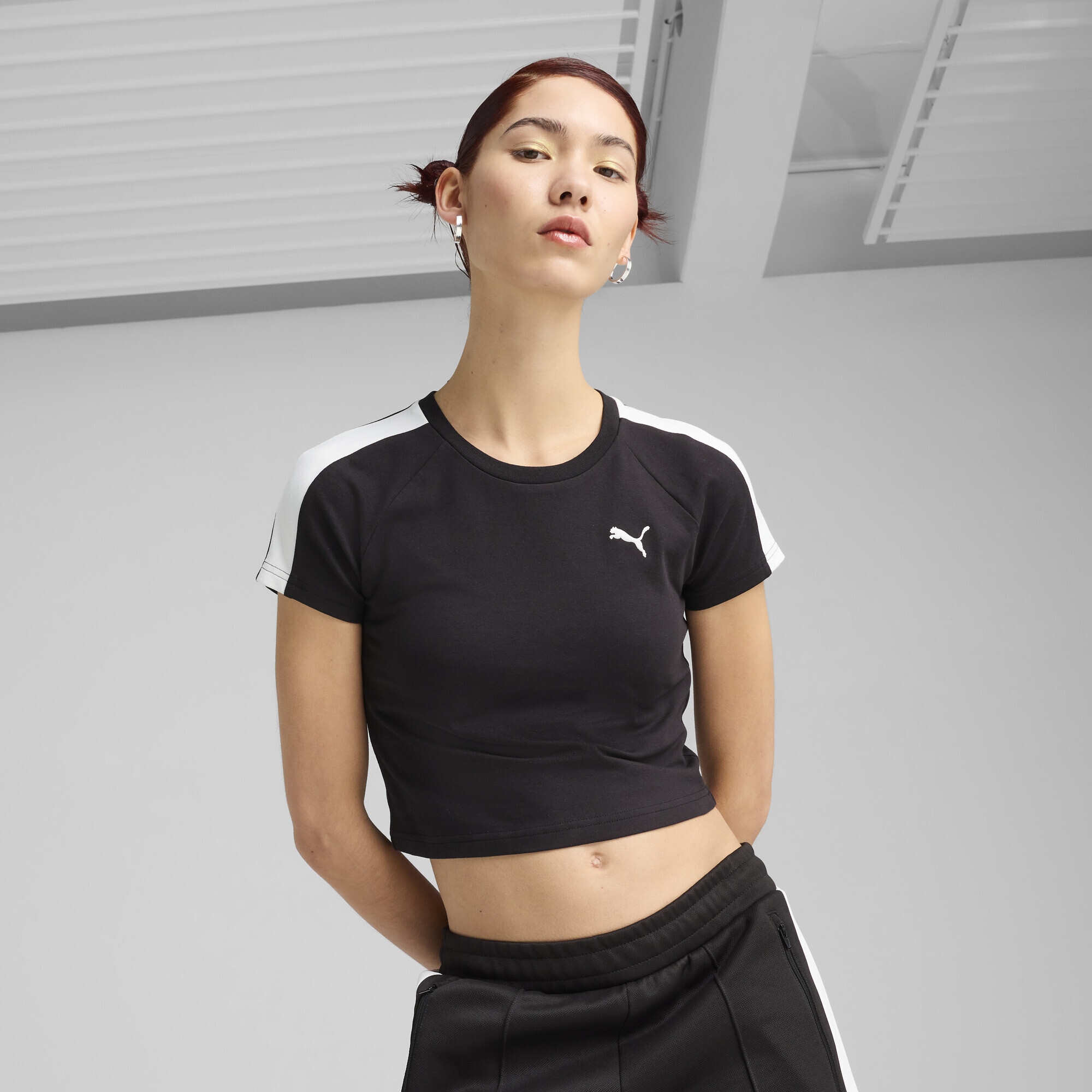 PUMA T-Shirt »T7 Kurzes figurbetontes T-Shirt Damen«