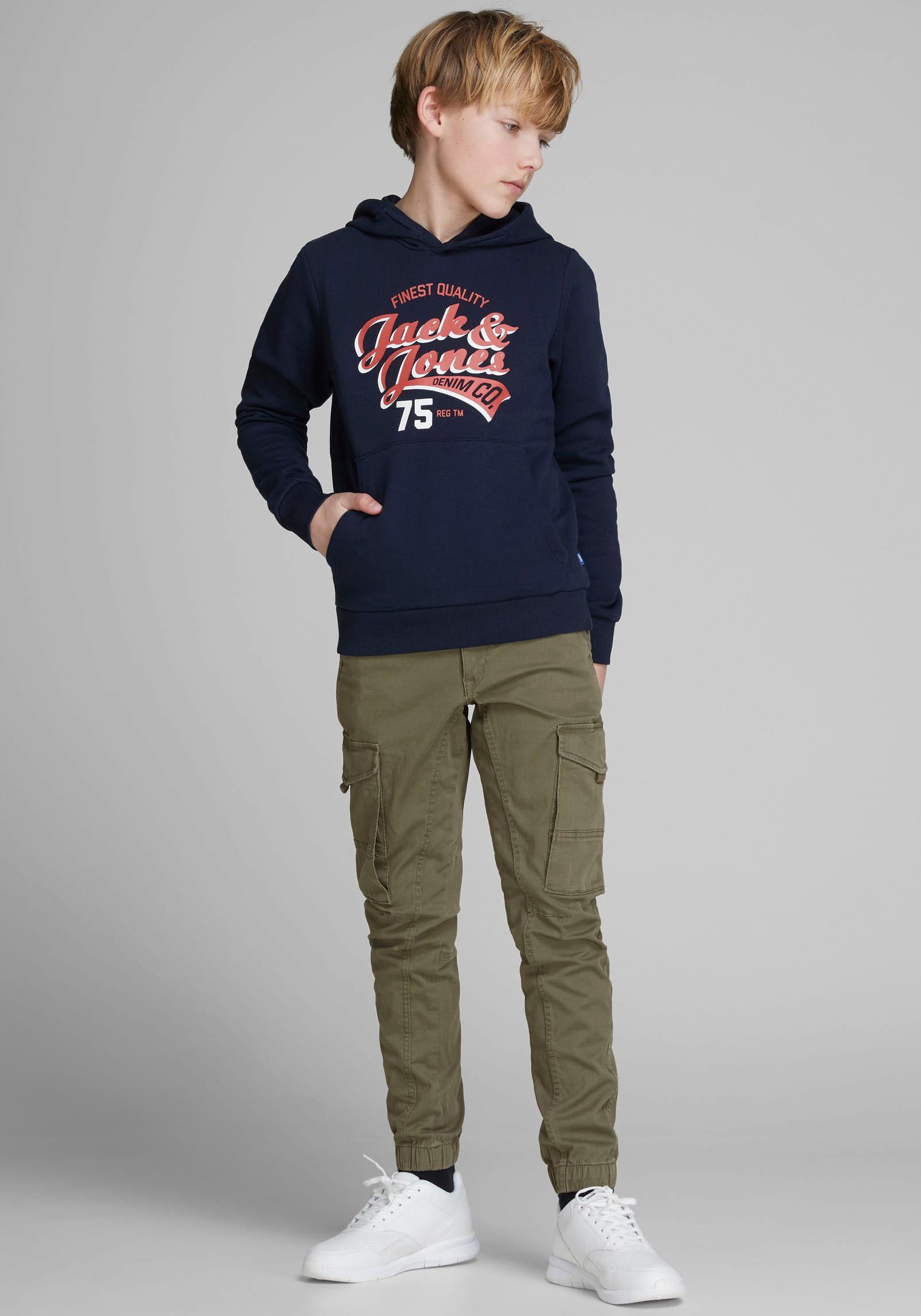 Jack & Jones Junior Cargohose »JPSTPAUL JJFLAKE AKM 542 OLIVE NOOS JNR«