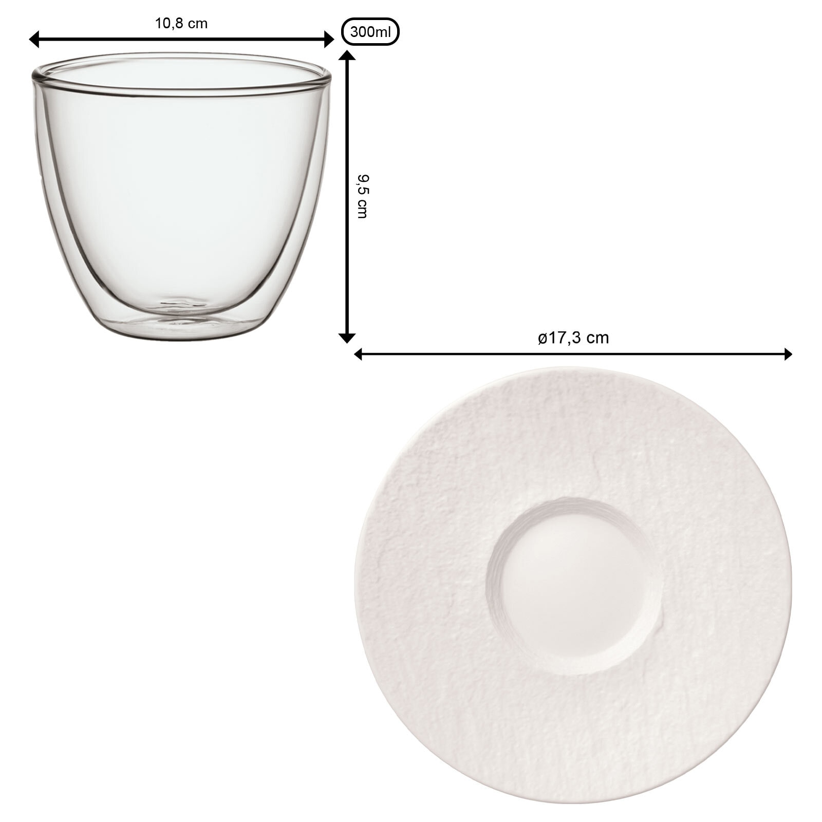 Villeroy & Boch Latte-Macchiato-Glas »Café au Lait-Set Manufacture Rock 250 ml weiß«