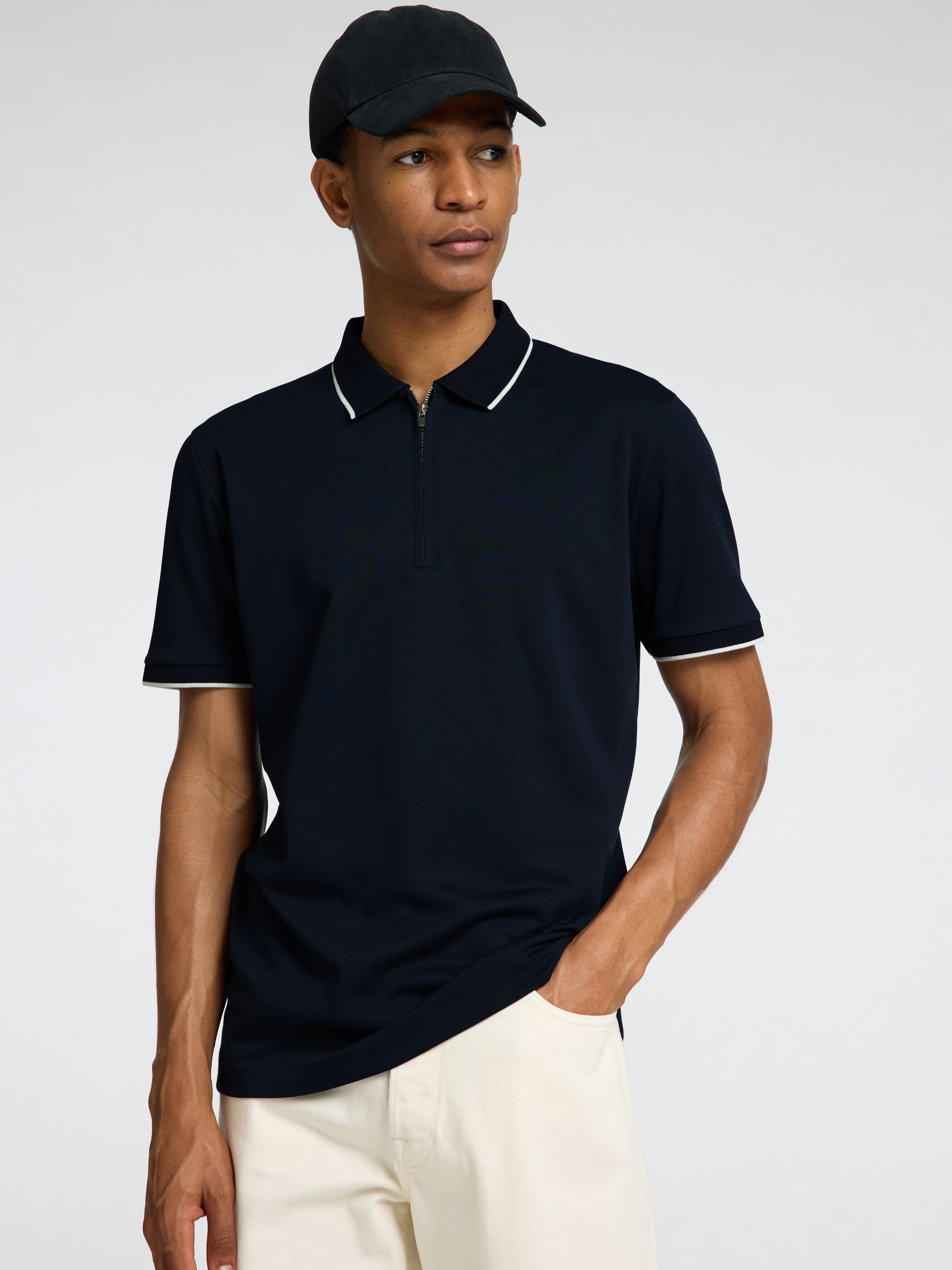 SELECTED Poloshirt "SLHFAVE SPORT ZIP SS POLO NOOS" günstig online kaufen