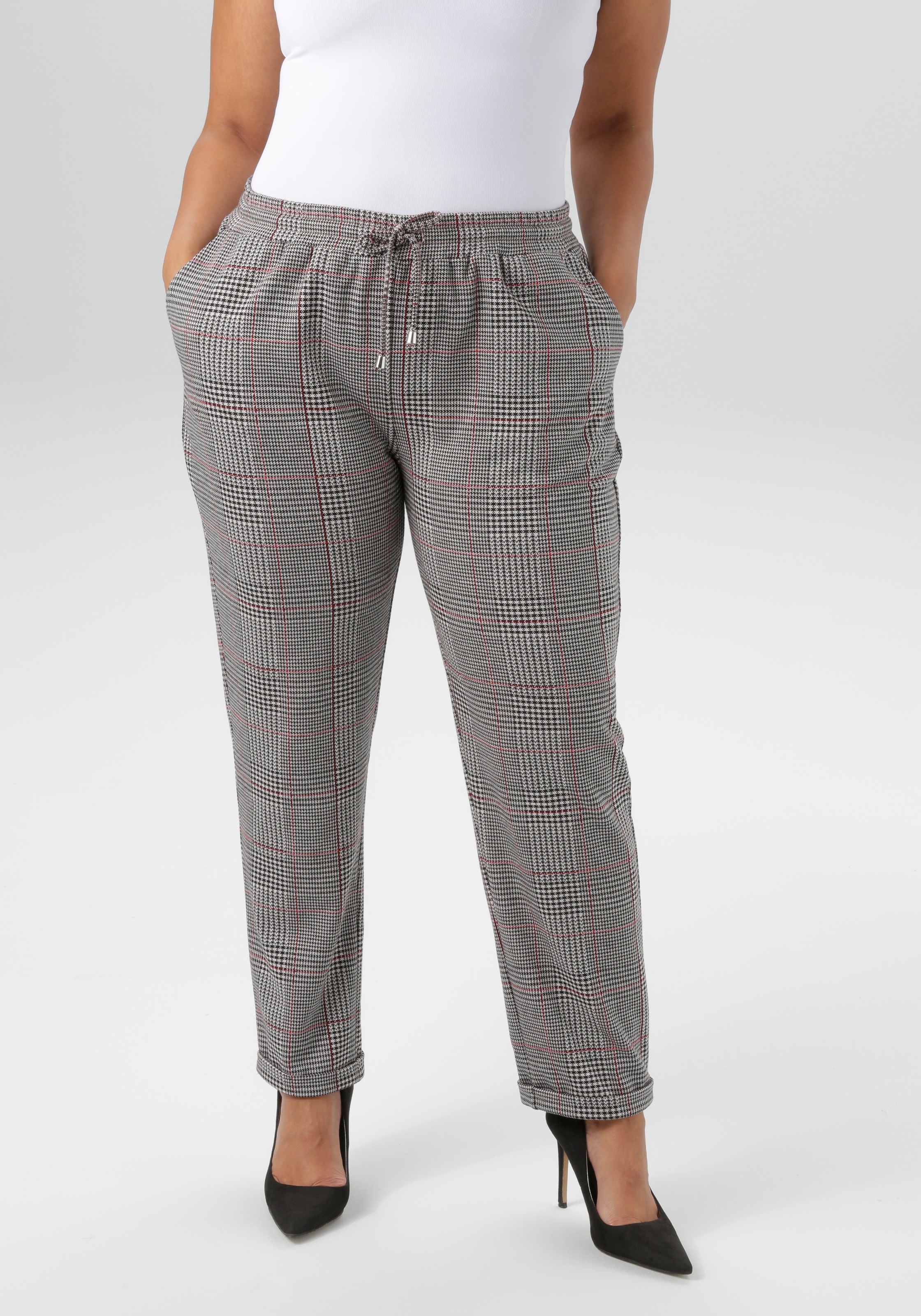 Aniston PLUS Schlupfhose in trendigen Karodessin günstig online kaufen