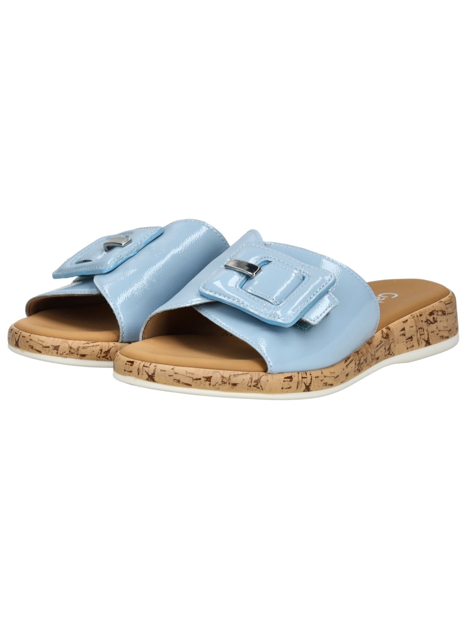 Gabor Comfort Pantoletten Hellblau Leder Gr. 40 3