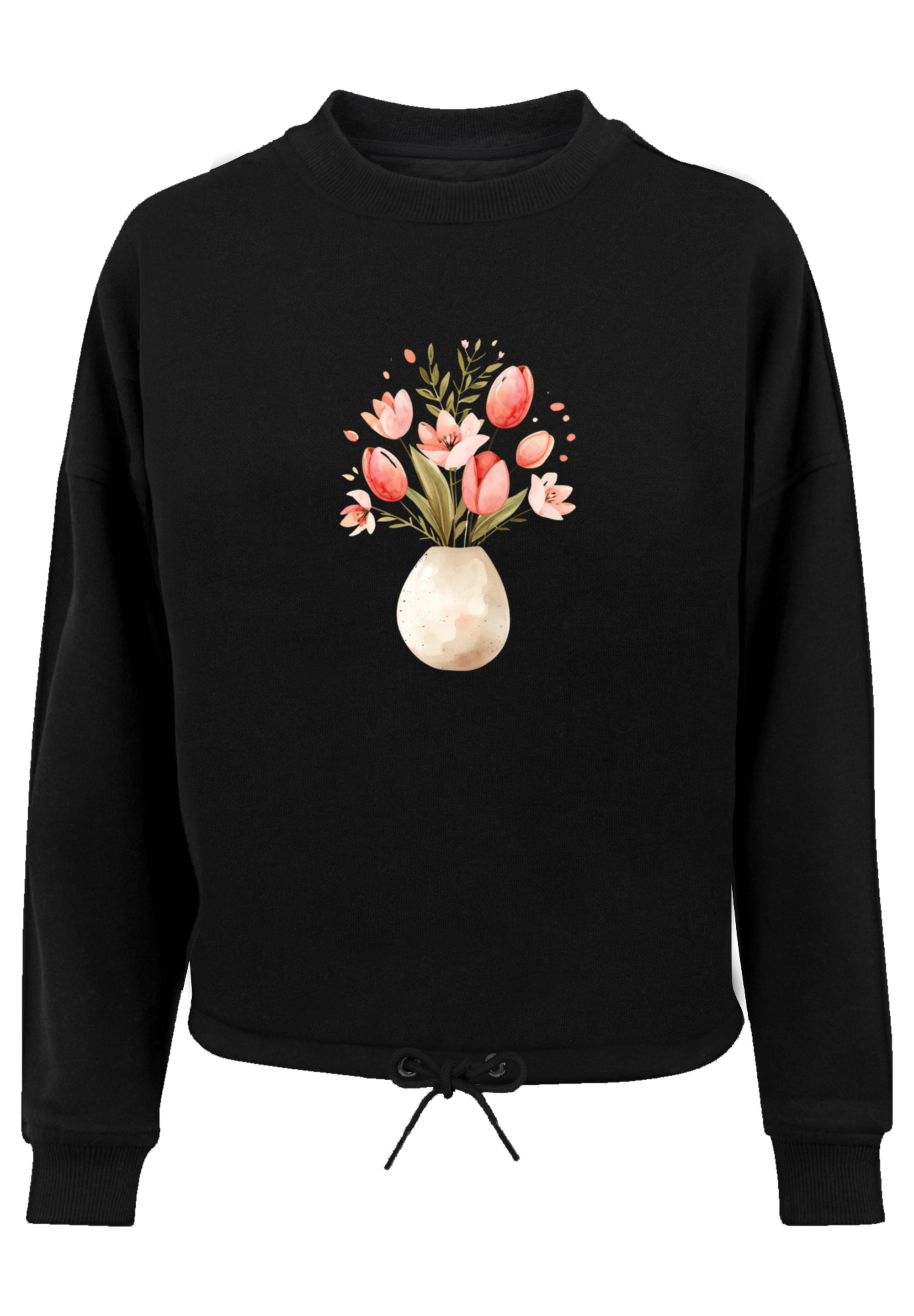 F4NT4STIC Sweatshirt »Rosa Frühlingsblumenstrauß in Vase«, Premium Qualität