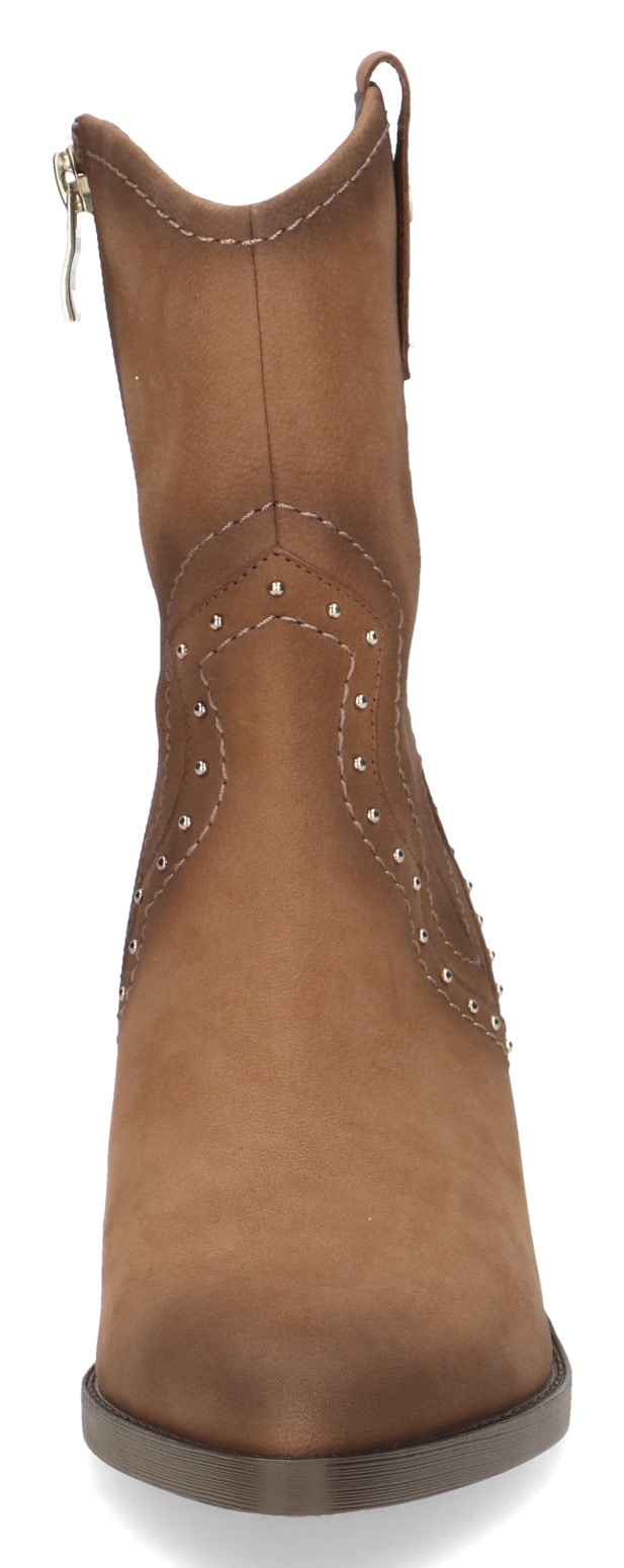 Caprice Cowboy Stiefelette, Blockabsatz, Westernstiefelettte, Westernboots mit Nieten verziert