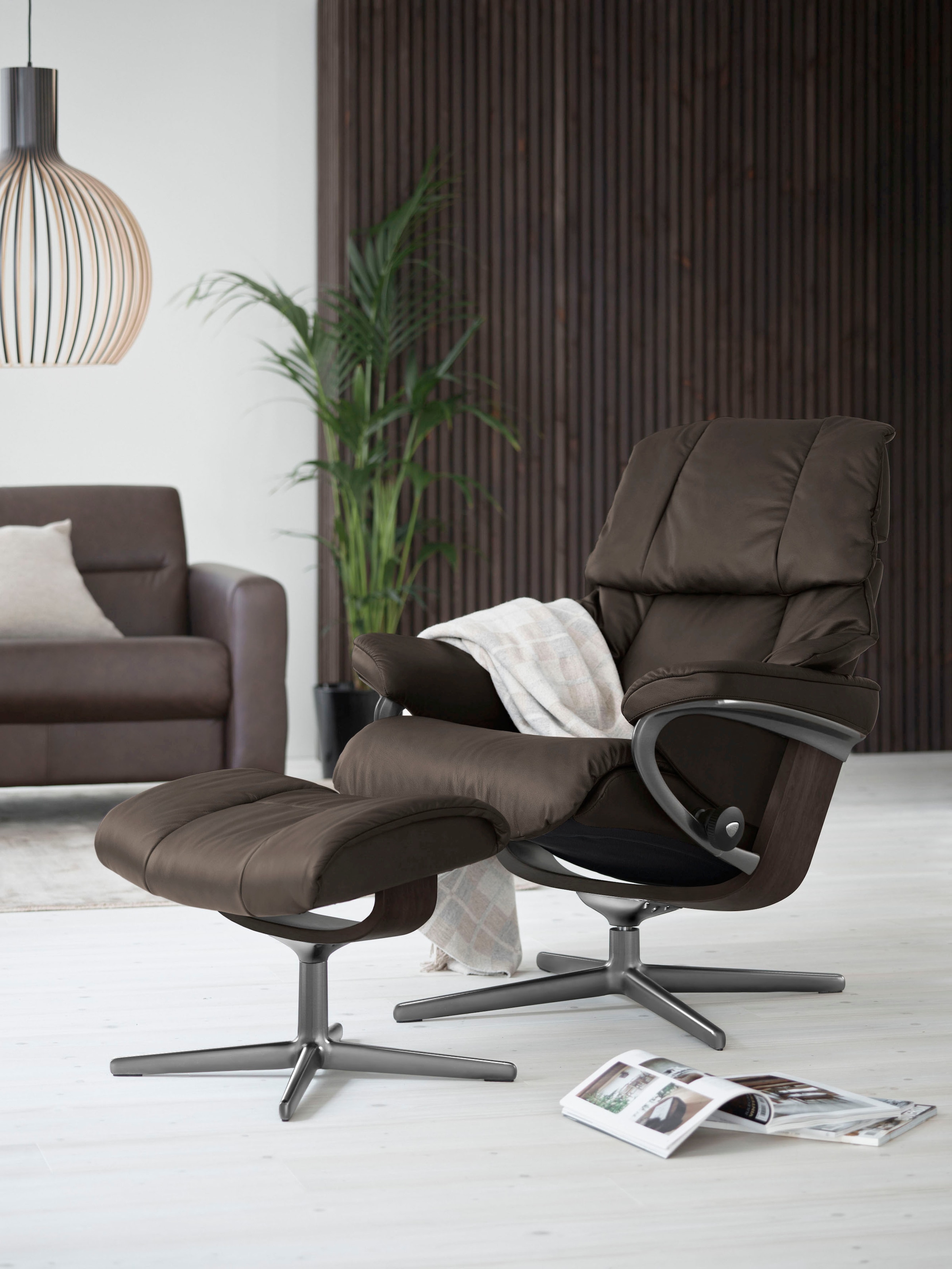 Stressless Fußhocker "Reno", mit Cross Base, Größe S, M & L, Holzakzent Wenge