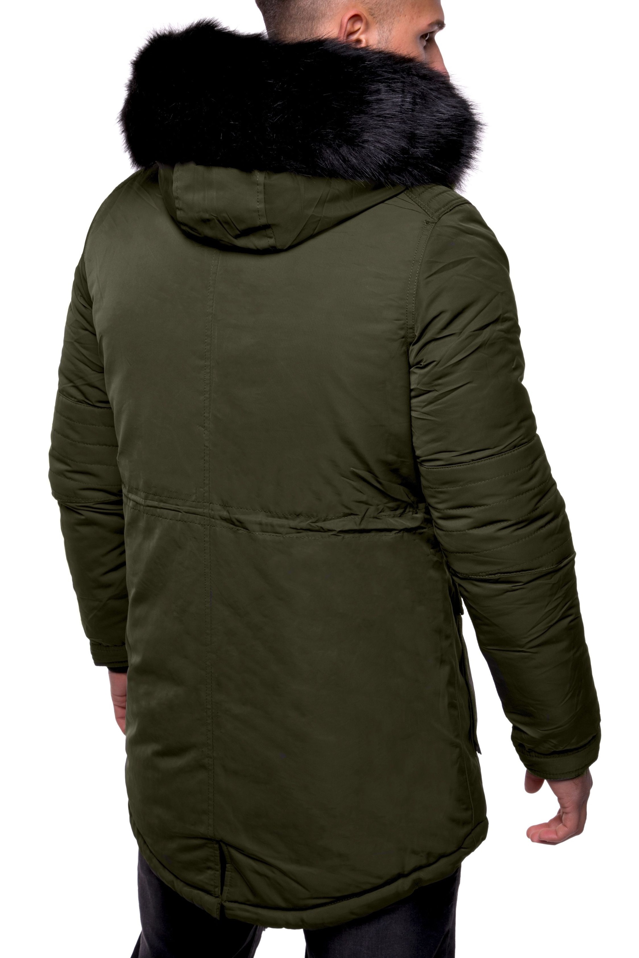 behype Parka "NOIR", mit tollem Kunstfellbesatz an der Kapuze günstig online kaufen