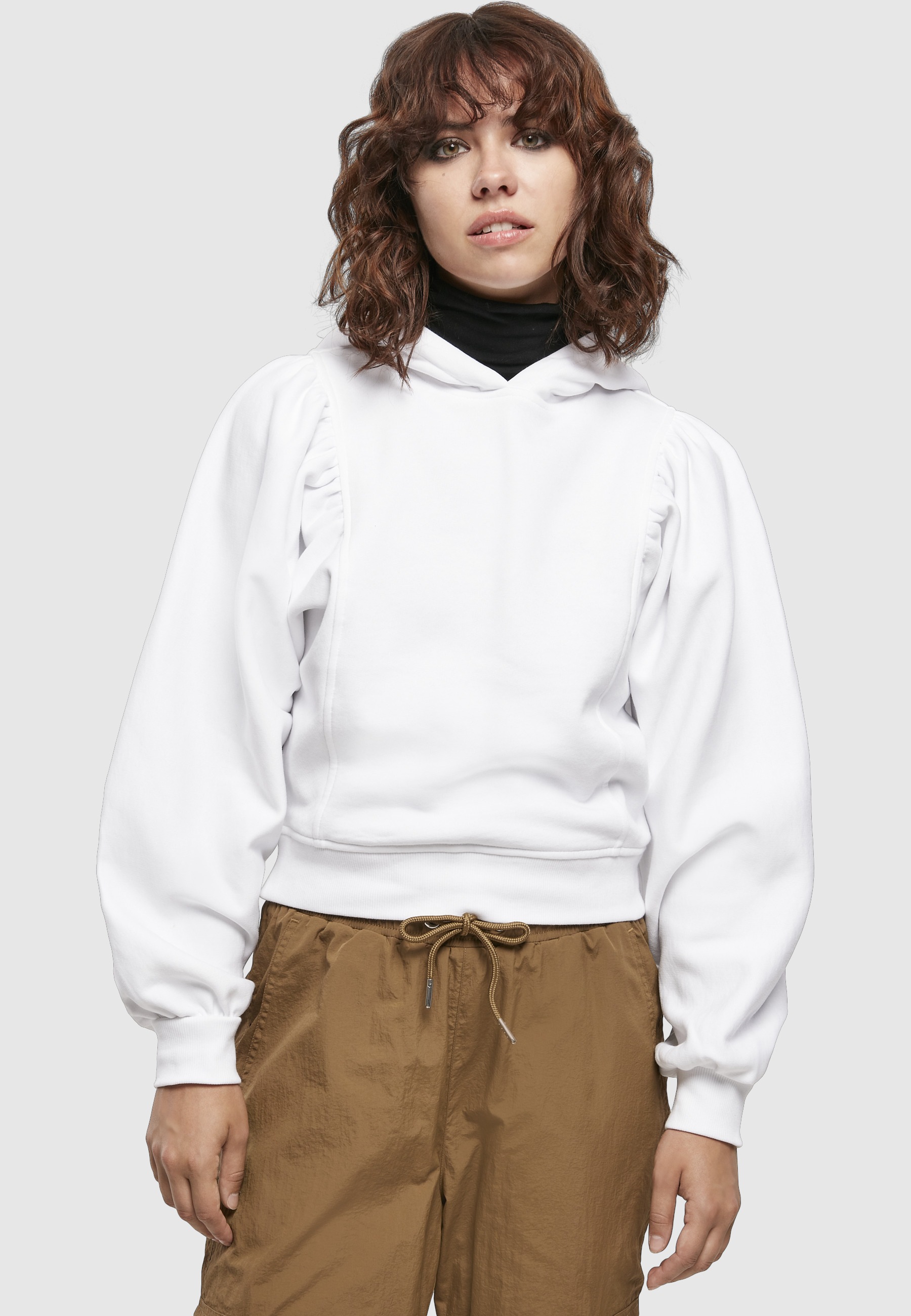 URBAN CLASSICS Hoodie »Urban Classics Damen Ladies Organic Gathering Batwing Hoody«, 1 Stk.
