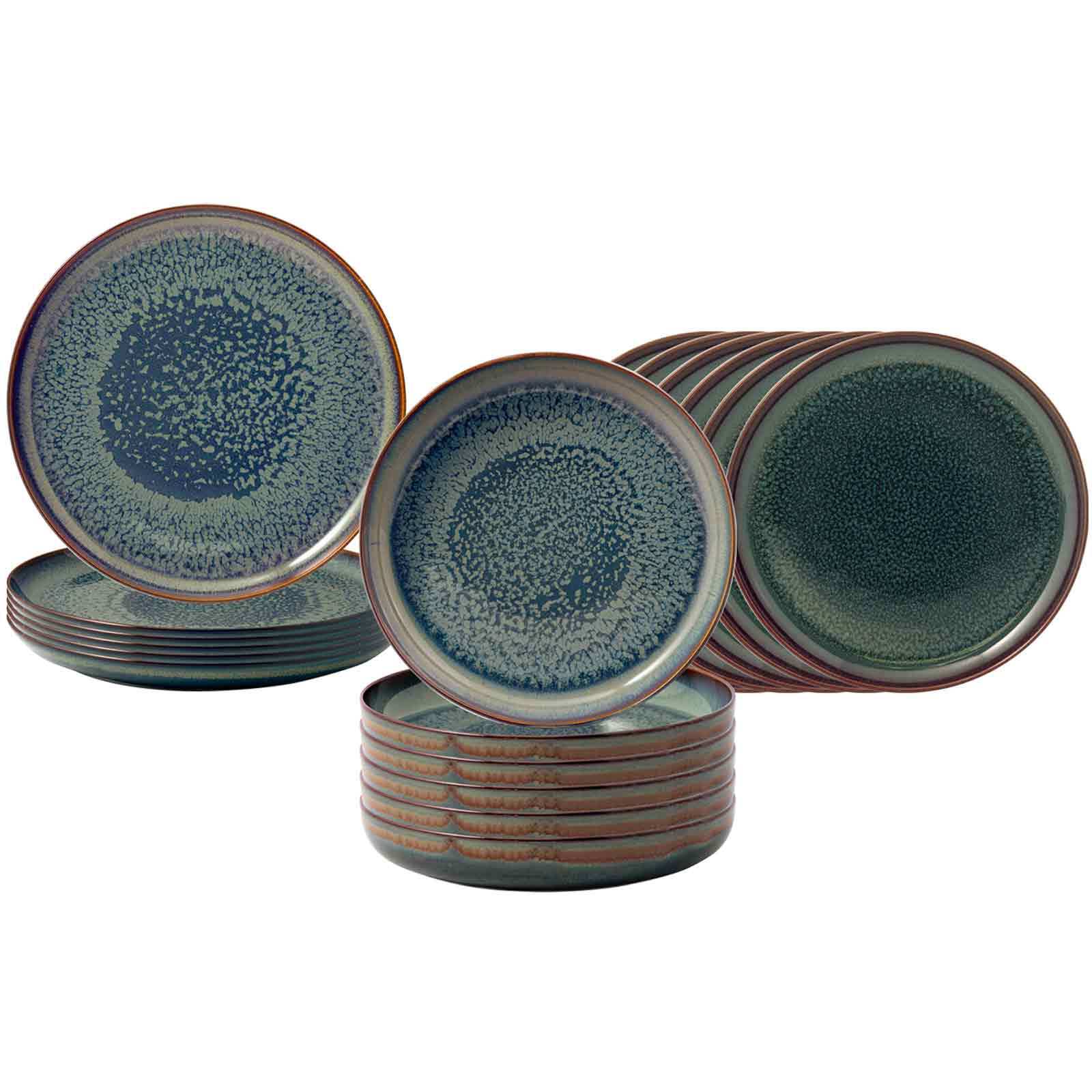 like. by Villeroy & Boch Geschirr-Set "Teller-Set Crafted 18er Set" Spülmaschinengeeignet, Mikrowellengeeignet