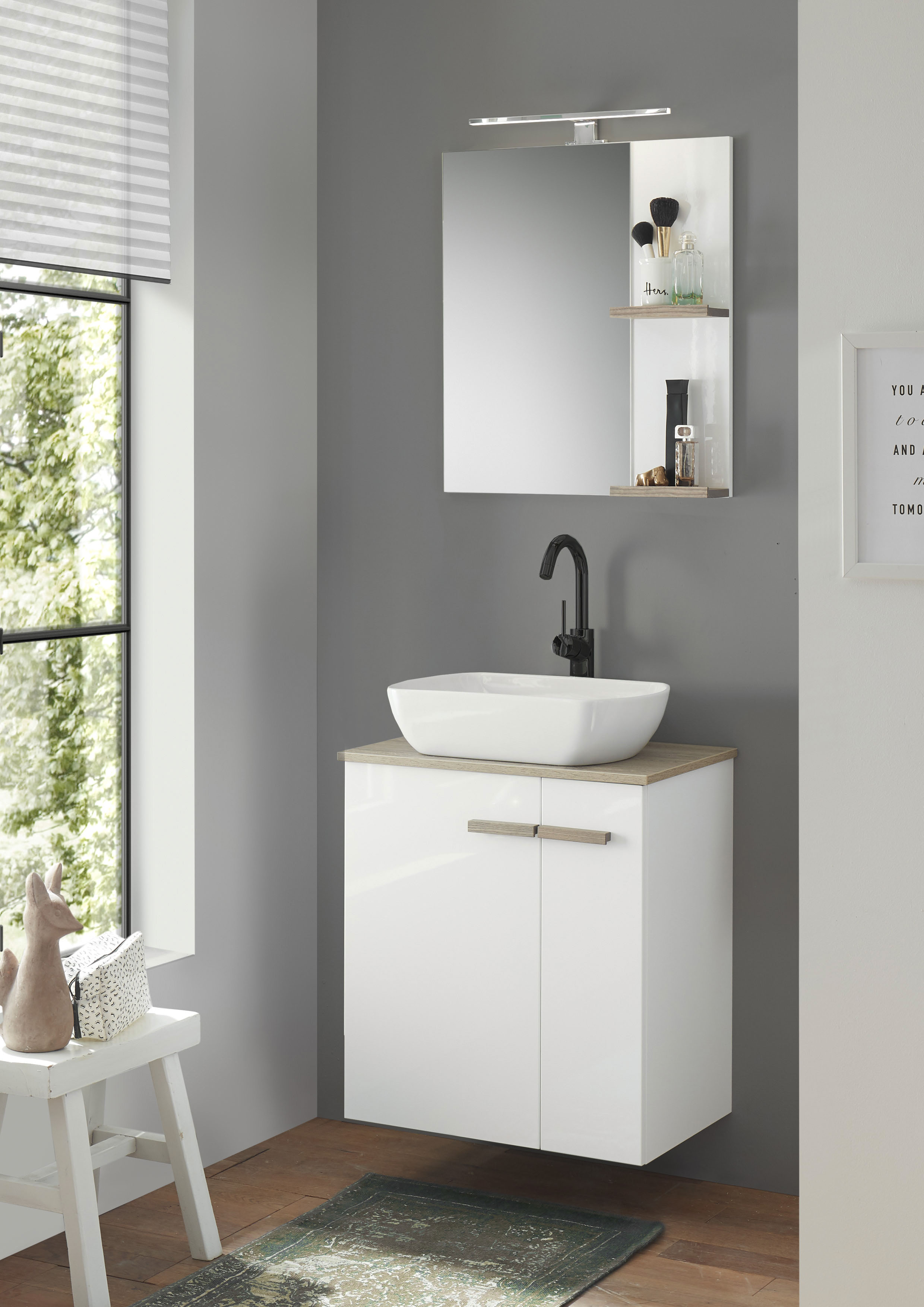 Thumbnail - Places of Style Badmöbel-Set "SOLiD, Badmöbel-Set, Bad im modernen Design, 2-teiliges Badezimmer", (2 St.), Waschtisch m...