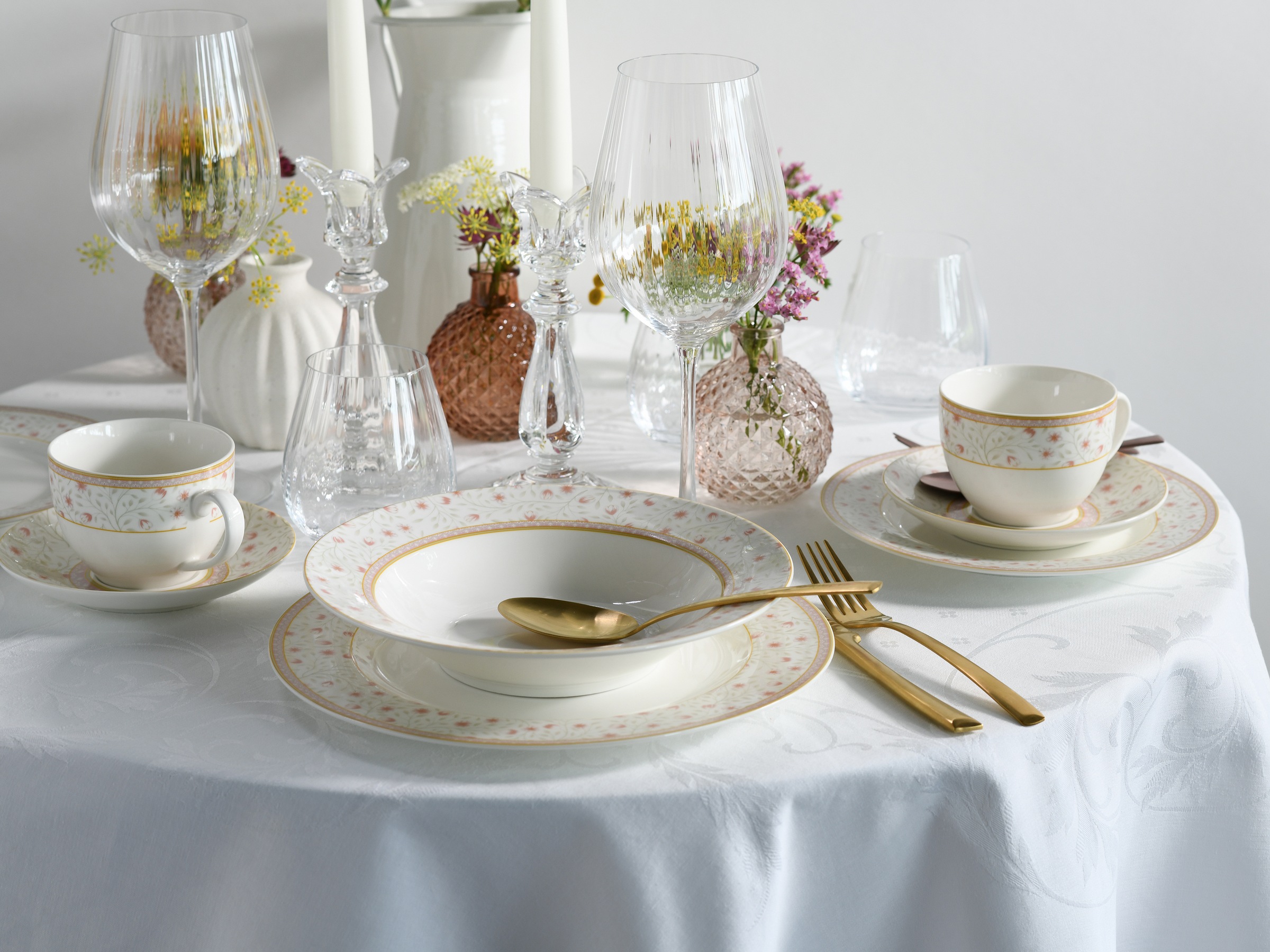 CreaTable Kombiservice »Emilia-Romagna, Kombi-Service 30-tlg«, (Set, 30 tlg.), Blumendekor