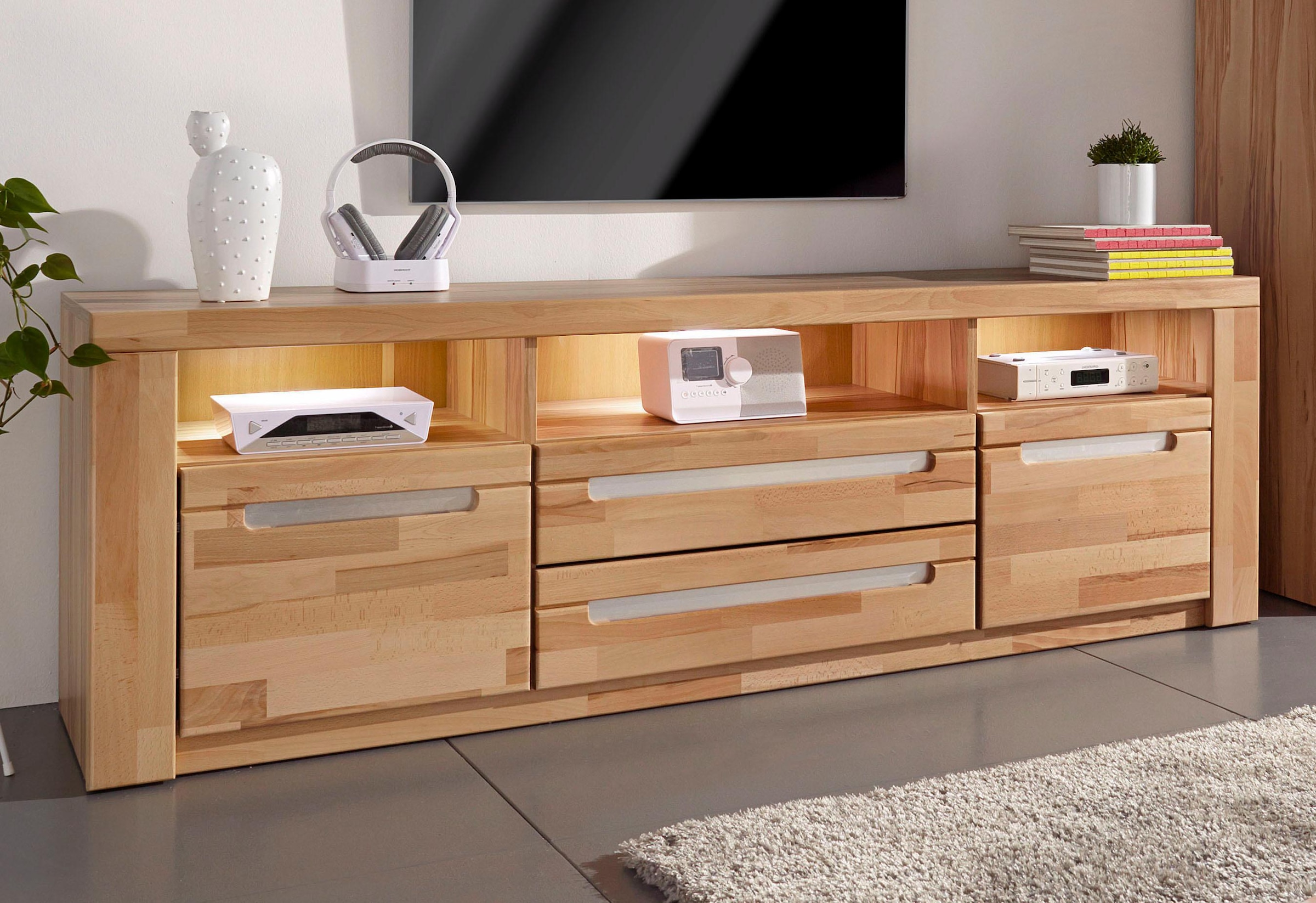 OTTO home Lowboard "Kolding" Breite 180 cm mit 2 Schubkästen günstig online kaufen