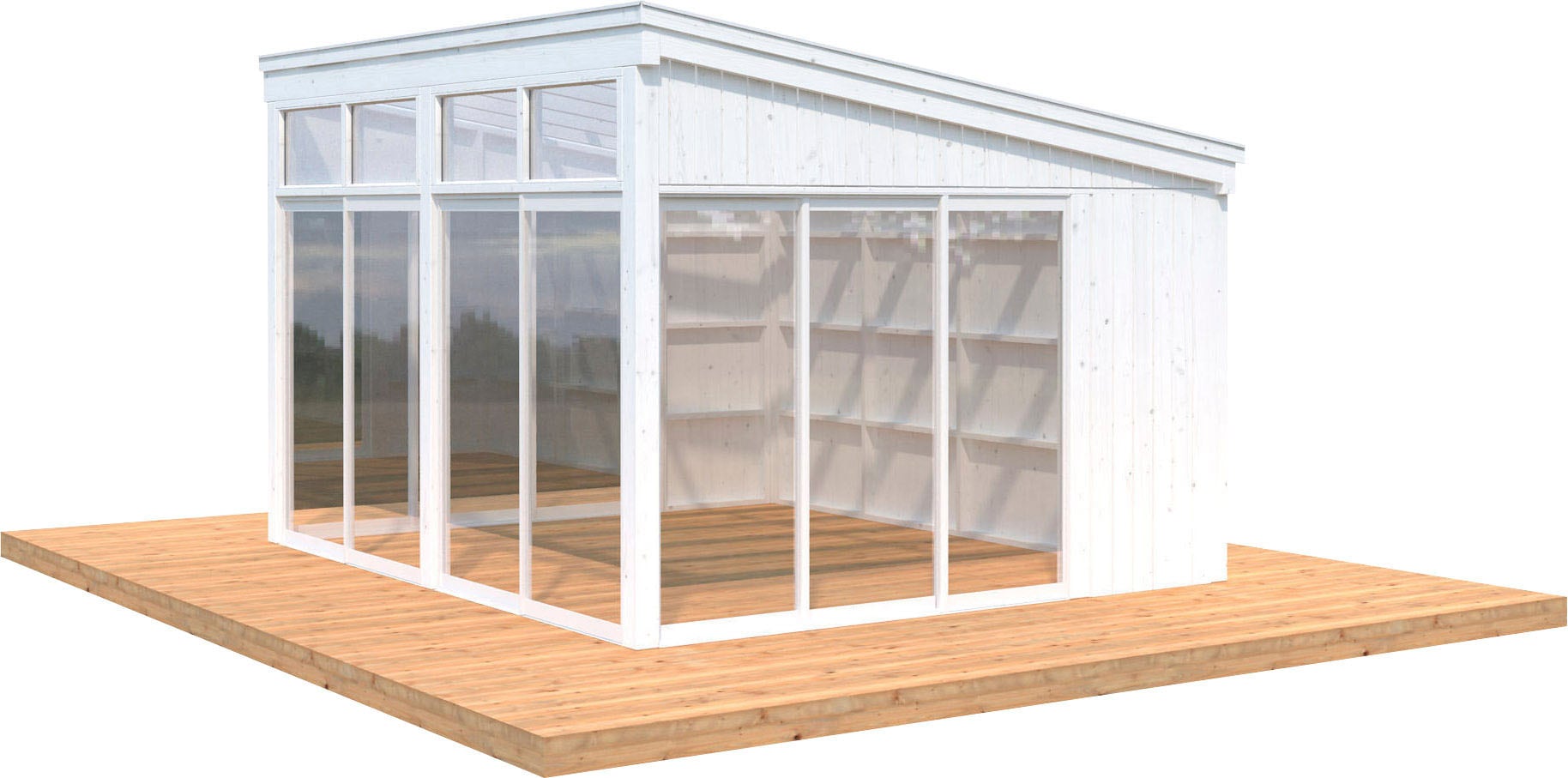 Palmako Holzpavillon "Nova", mit Doppelstegplatten, BxT: 432x376 cm, weiß