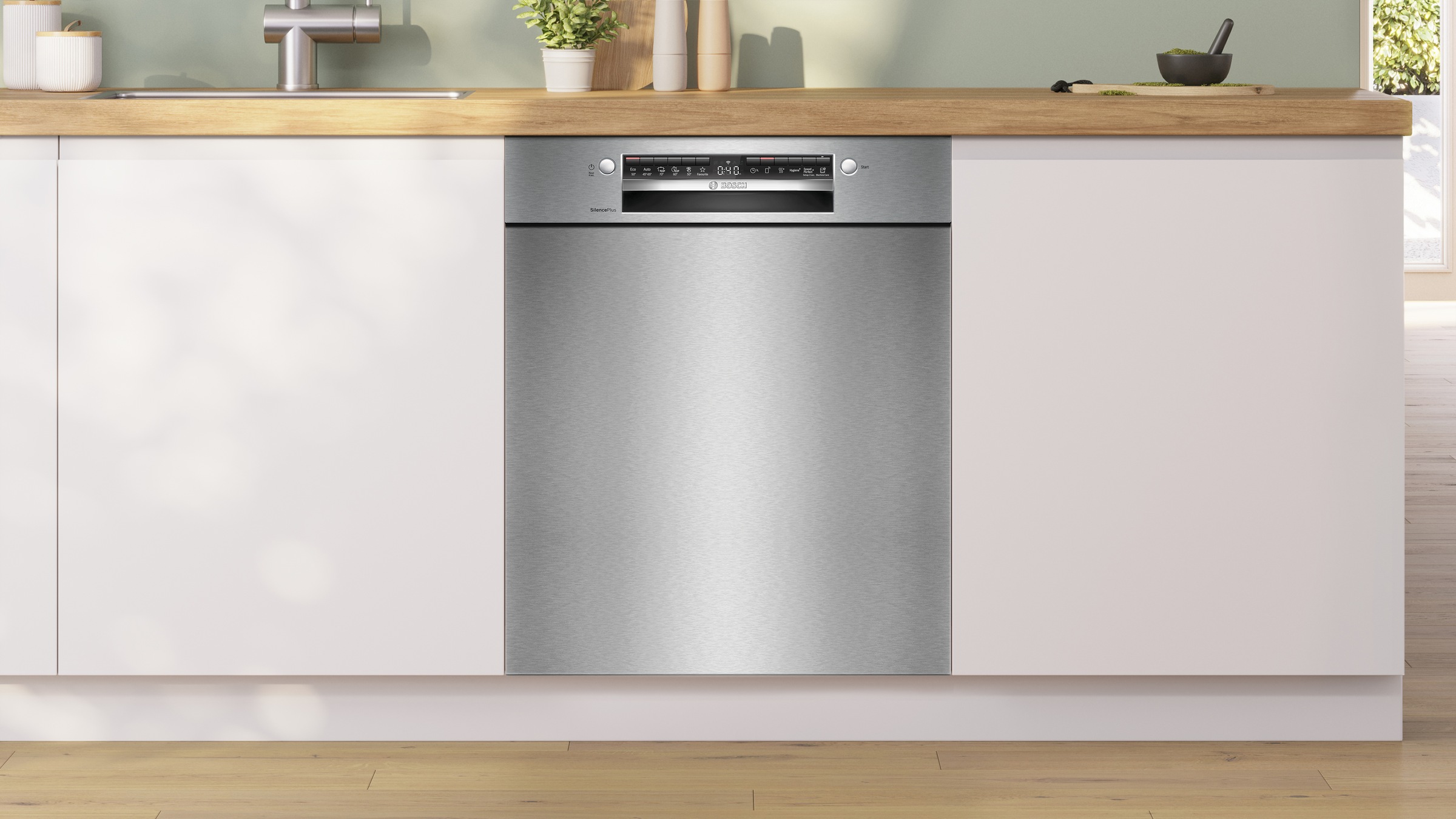 BOSCH Unterbaugeschirrspüler Serie 4 "SMU4ECS32E" 14 Maßgedecke Automatische Türöffnung gegen Kondenswasser & flexible Max Flex Körbe