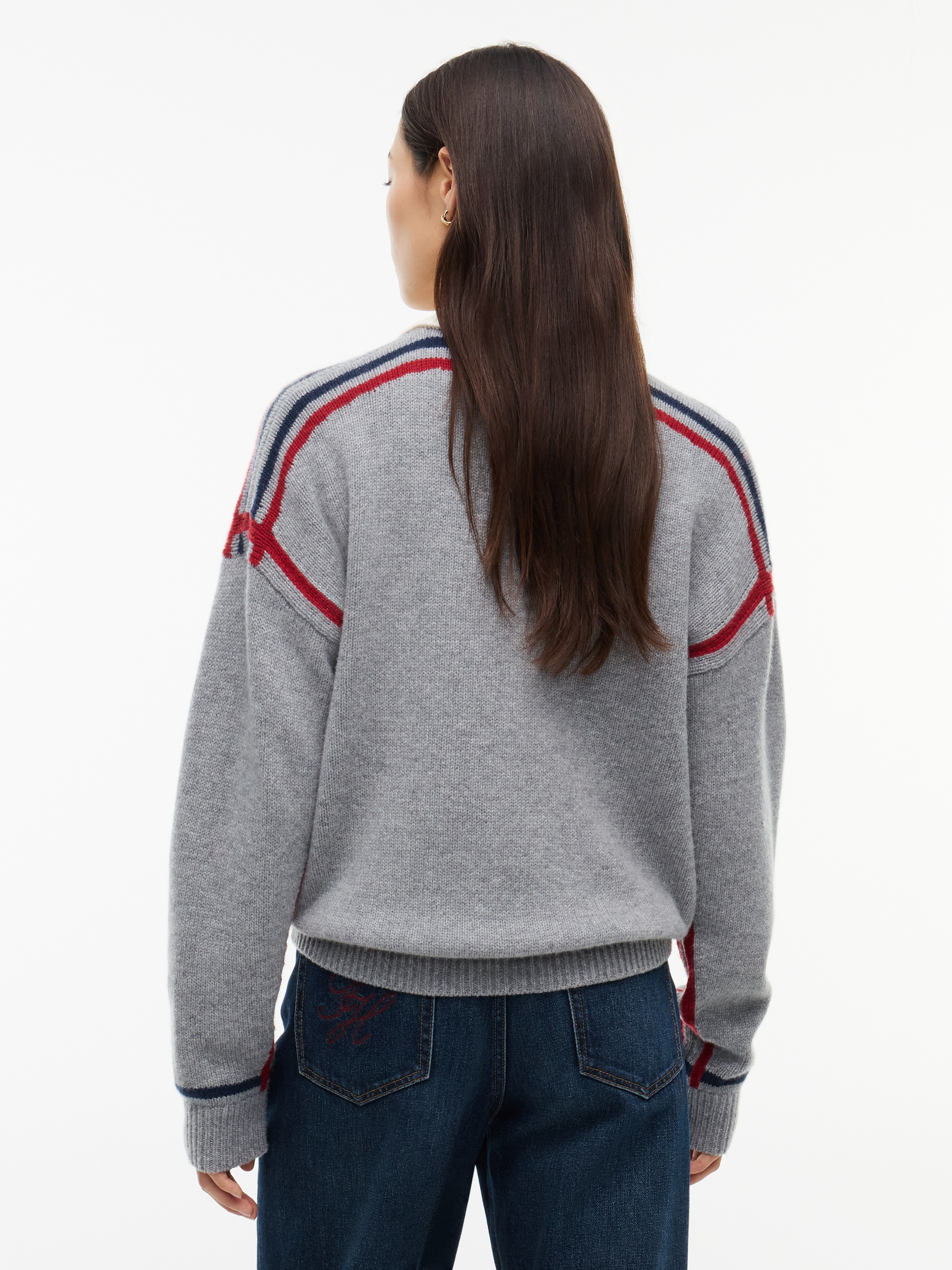 Tommy Hilfiger Strickpullover »RWB POLO BOXY FIT SWT« aus reiner Wolle