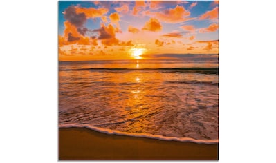 Artland Glasbild »Schöner tropischer Sonnenuntergang am Strand«, Sonnenaufgang &... kaufen