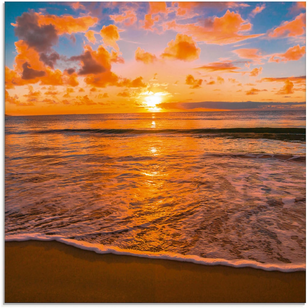 Artland Glasbild »Sonnenuntergang am Strand«, Sonnenaufgang & -untergang, (1 St.)