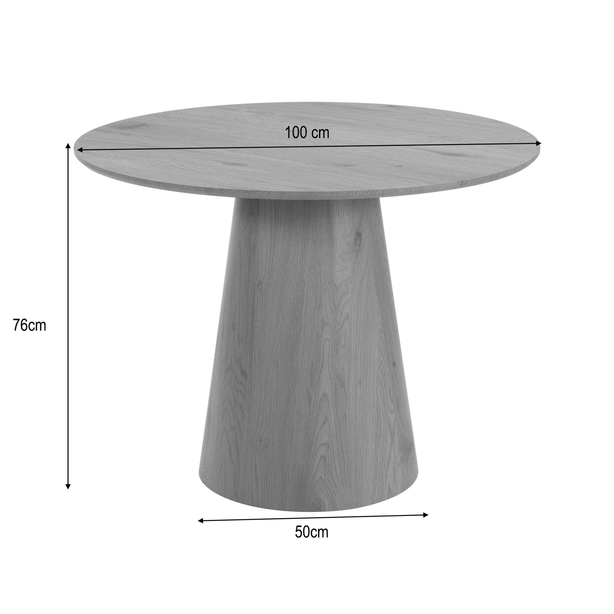 OTTO home Esstisch »Mincio« Runder Esstisch, Holzoptik, Durchmesser 100 cm