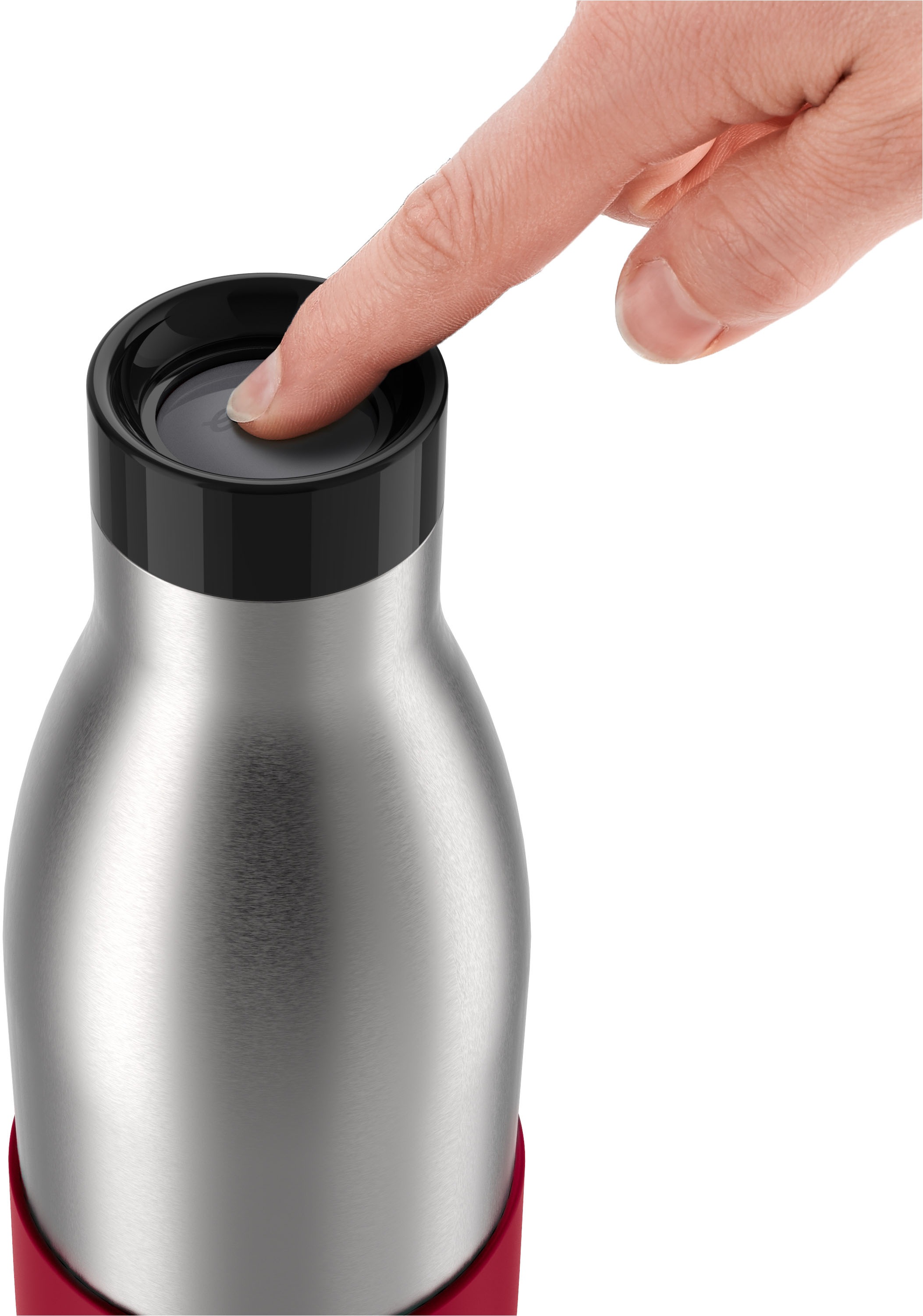 Thumbnail - Emsa Isolierflasche "Bludrop Sleeve", (1 tlg.), 0,7 Liter, Silikonmanschette, 360-Trinköffnung, 24 h kalt, 12 h warm