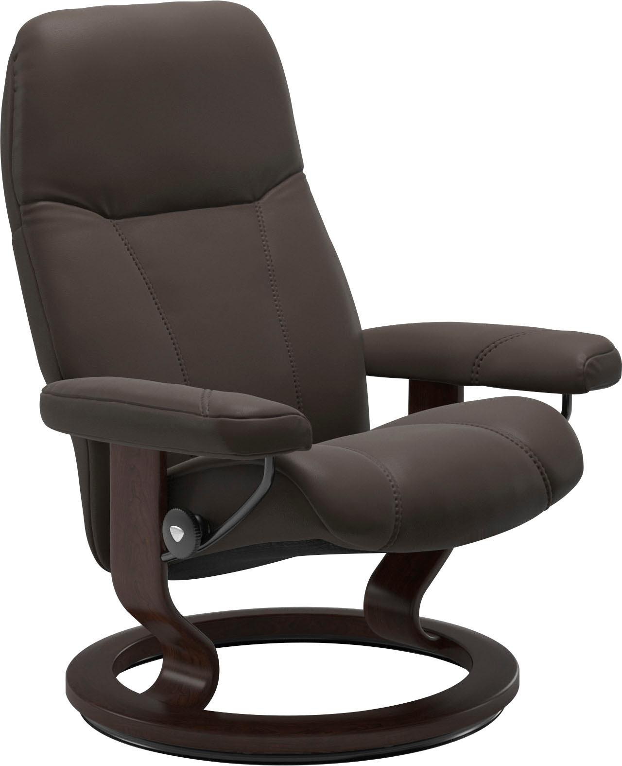 Relaxsessel STRESSLESS "Consul", braun (braun batick), B:85cm H:100cm T:77cm, Leder BATICK: BATICK ist ein leicht korrigiertes, durchgefärbtes und genarbtes Möbelleder, bei dem die meisten Unebenheiten und Spuren in der Regel entfernt wurden.;Leder PALOMA