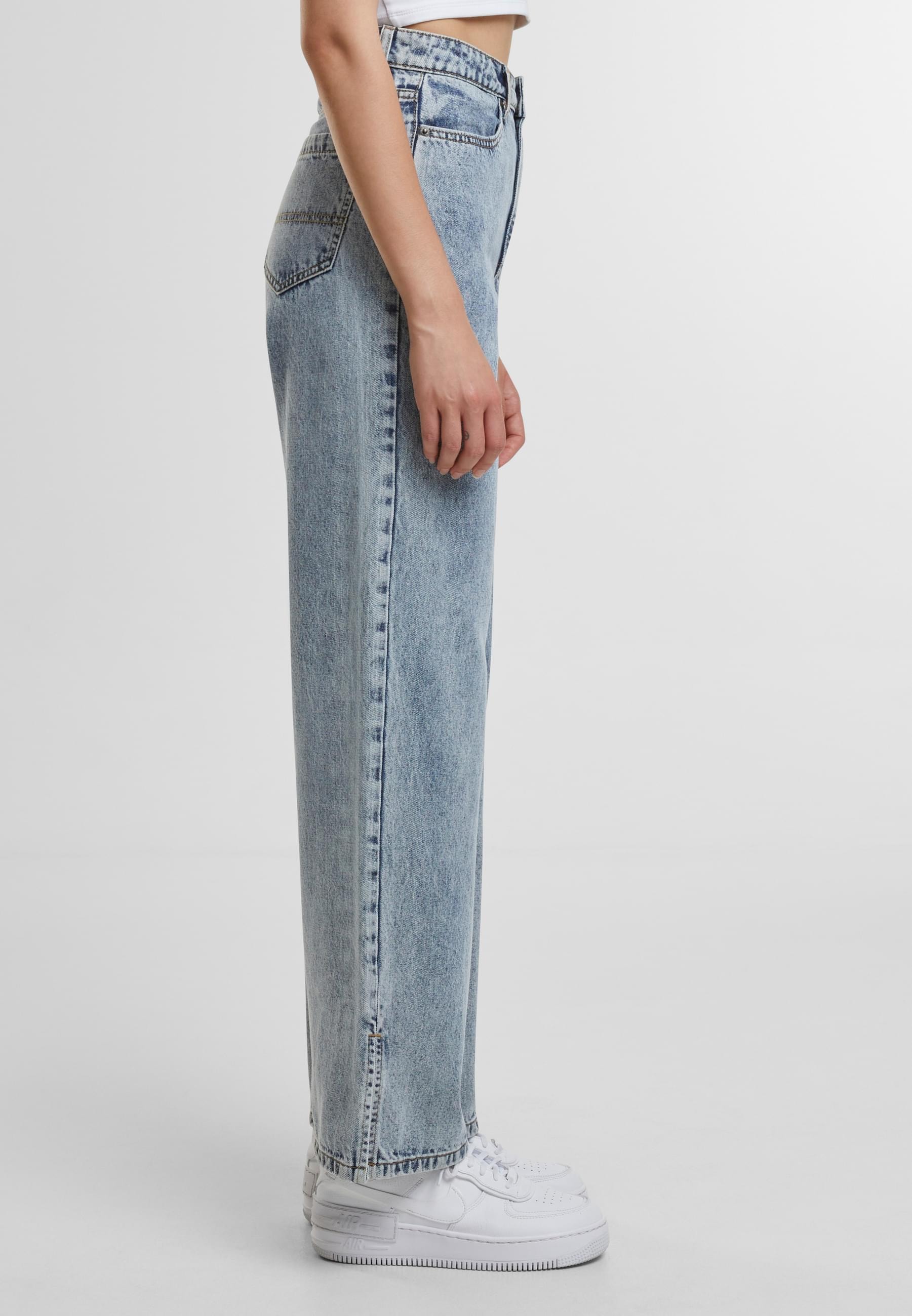 URBAN CLASSICS Bequeme Jeans »Urban Classics Damen Ladies Wide Leg Slit Denim«