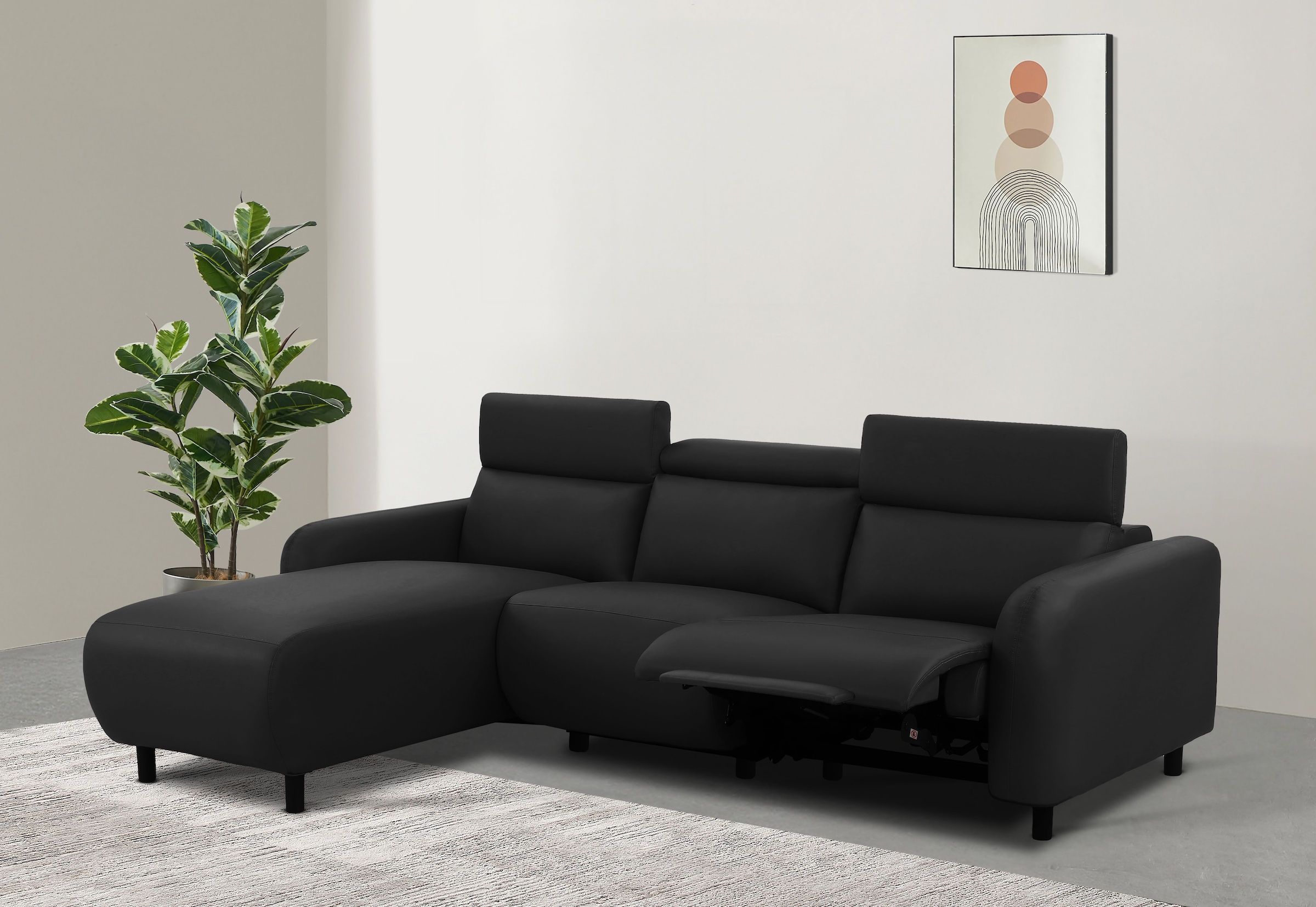 Home affaire Ecksofa "SKAANE Kunstleder, L-Form, 274 cm, manuelle u. elektr günstig online kaufen