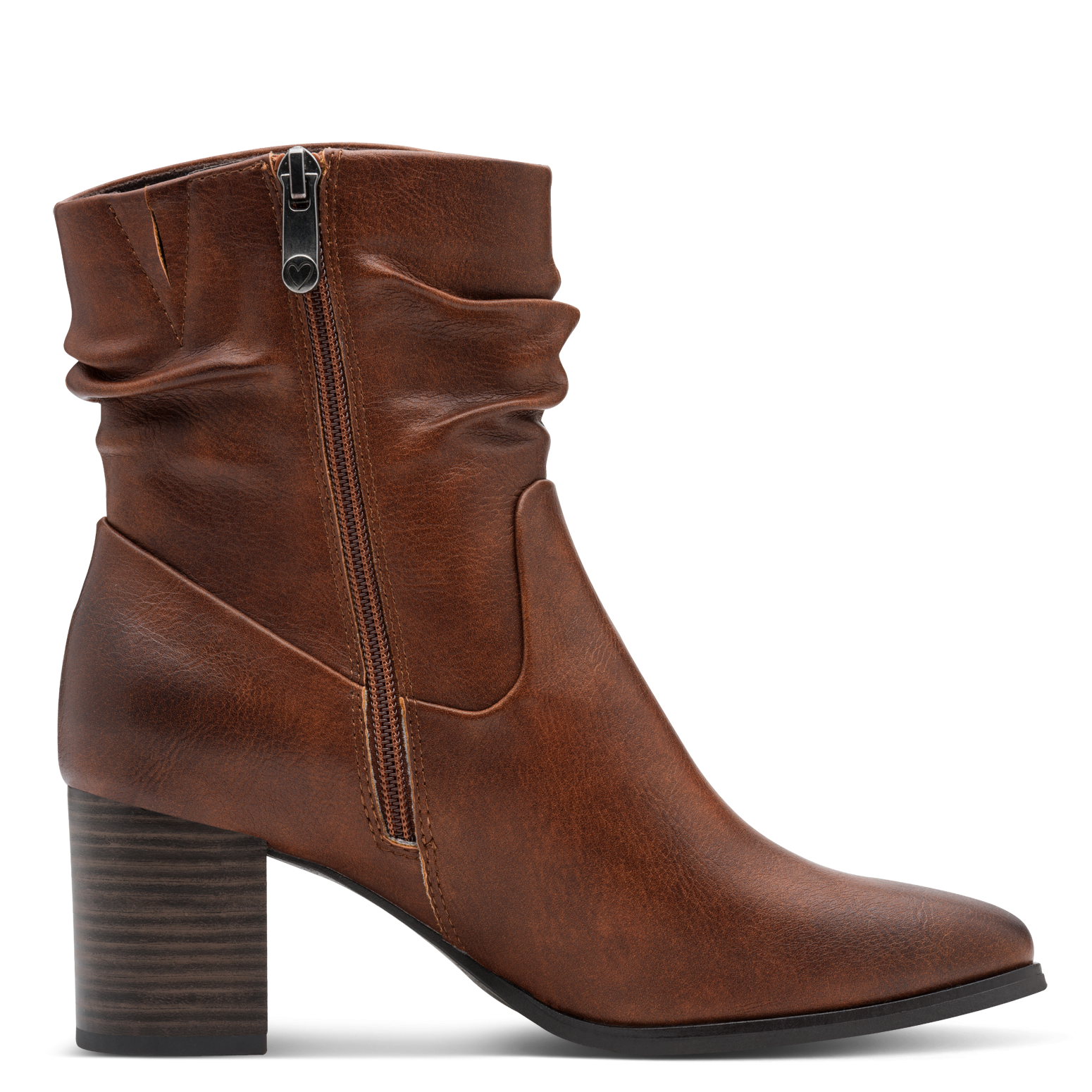 MARCO TOZZI Stiefelette, Blockabsatz, Businessschuh mit Falten im slouchy Look