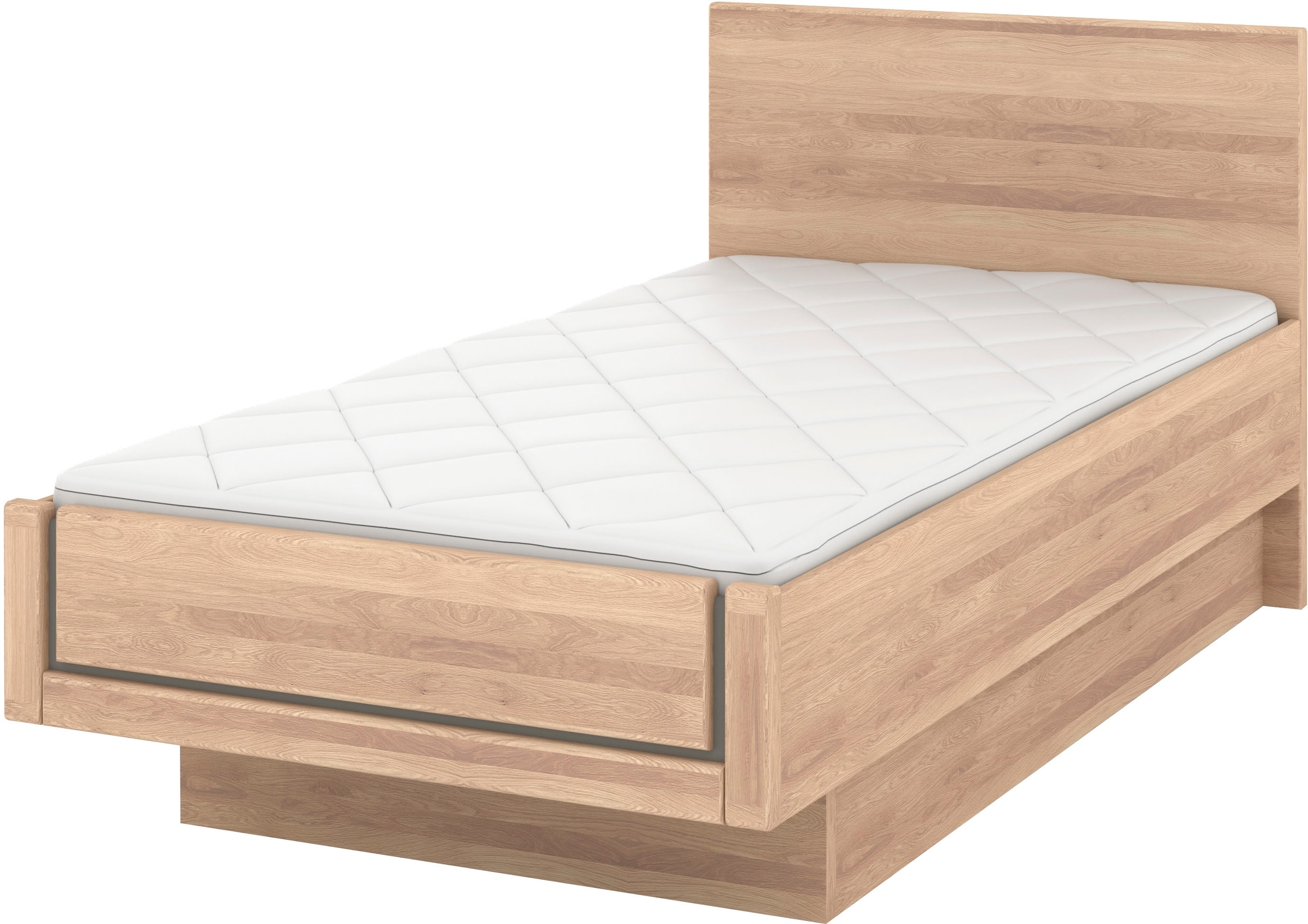 Musterring Holzbett »Sorrent, Bettgestell, Bettrahmen, teilmassiv Eiche« MADE IN GERMANY,  Eiche teilmassiv, Liegehöhenverstellung, in schwebender Optik