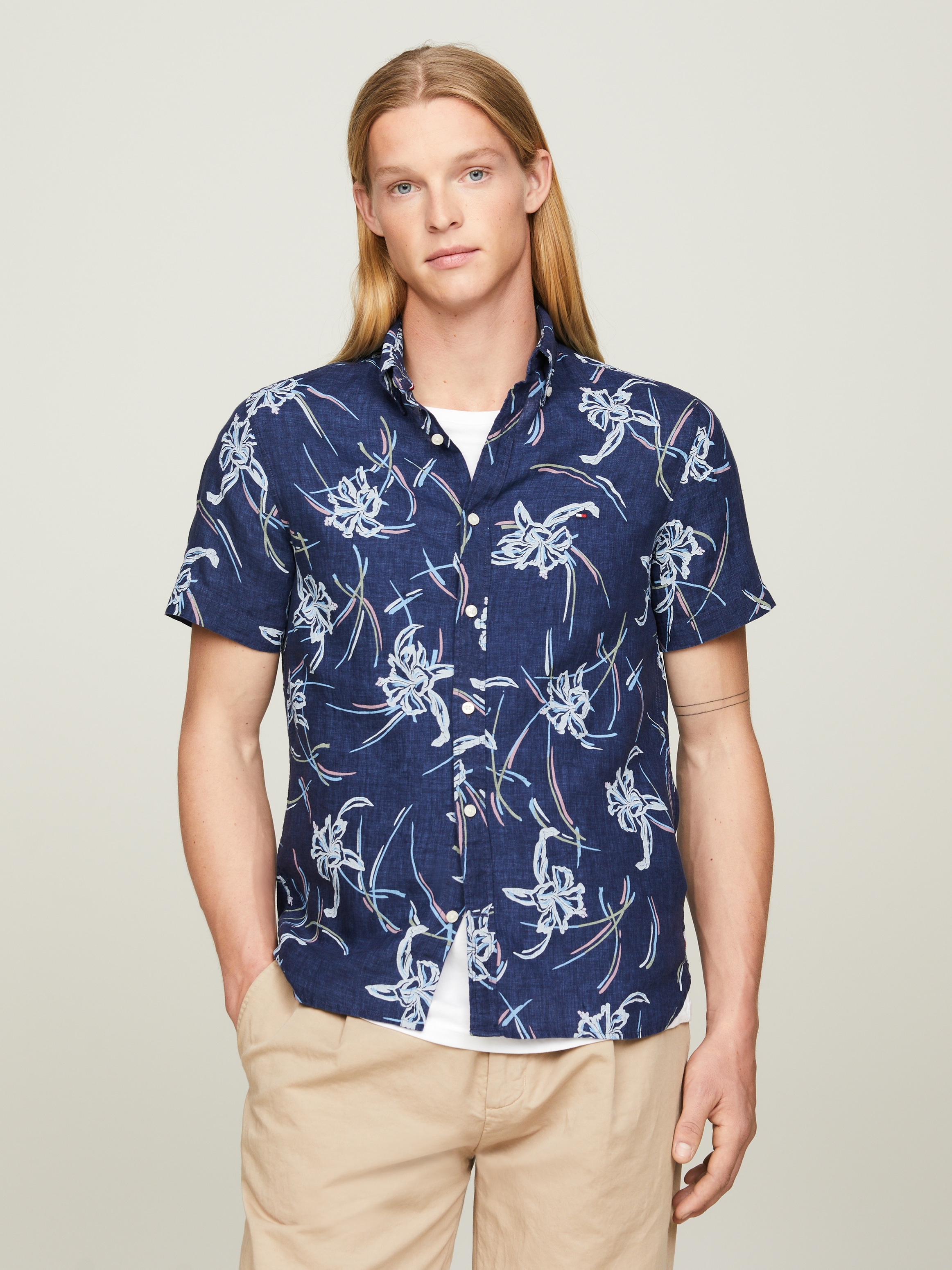 Tommy Hilfiger Leinenhemd "LI TROPICAL PRT SF SHIRT", mit tropischen Print günstig online kaufen