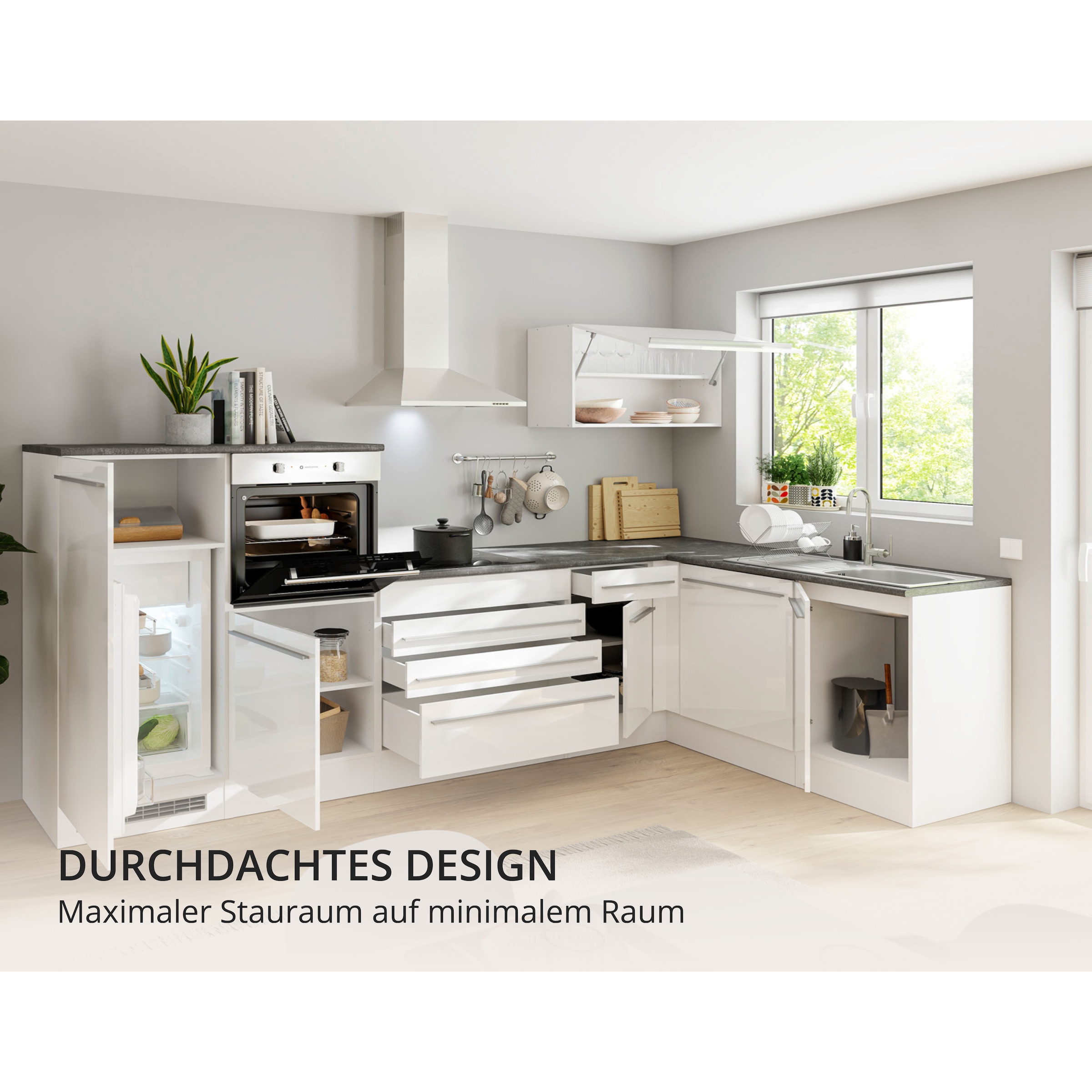 BASIC by Balculina Winkelküche »Jazz« Stellbreite 320/175 cm, wahlweise mit E-Geräten