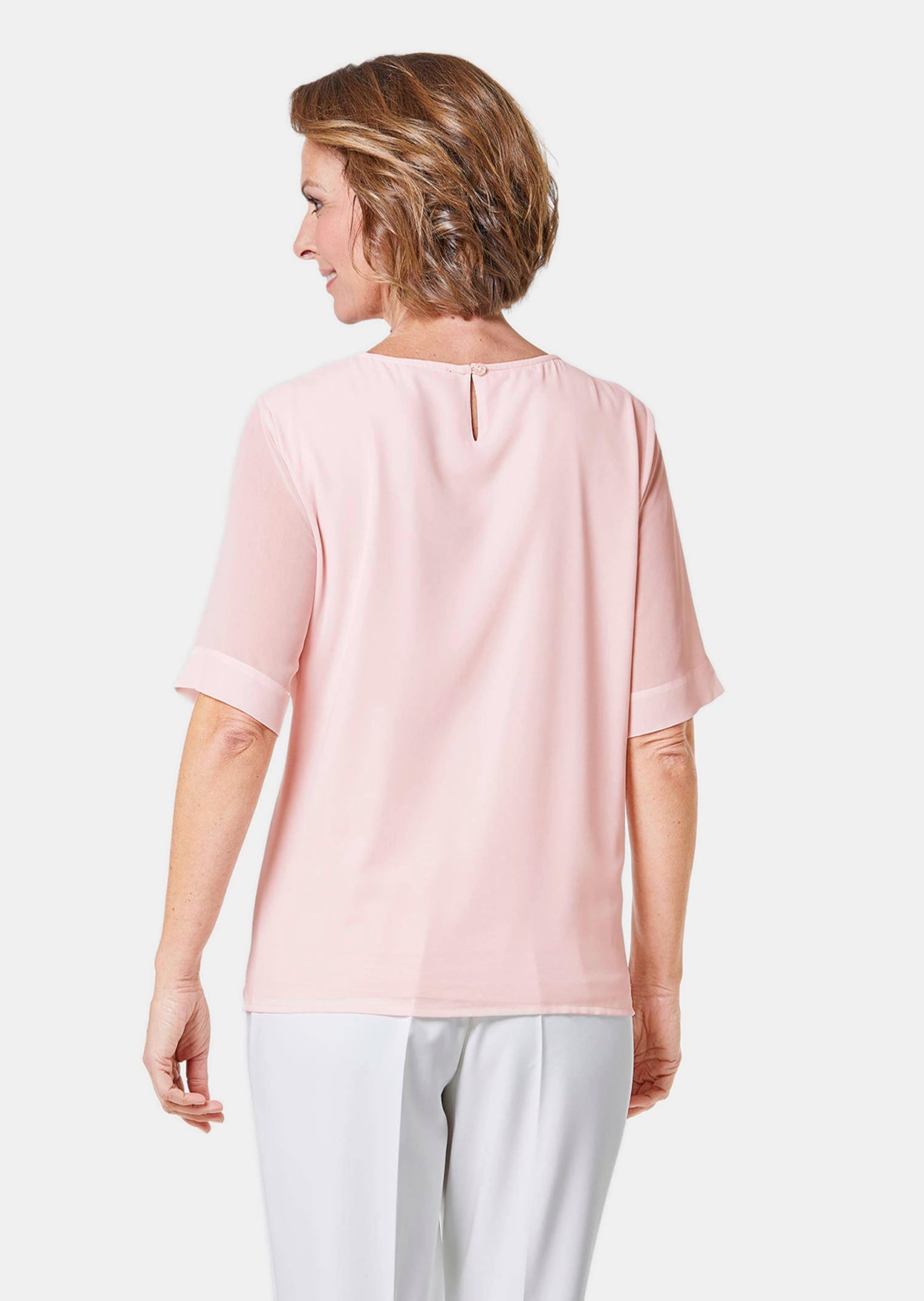 GOLDNER Kurzarmbluse »Bluse Bluse mit schimmernden Pailletten«