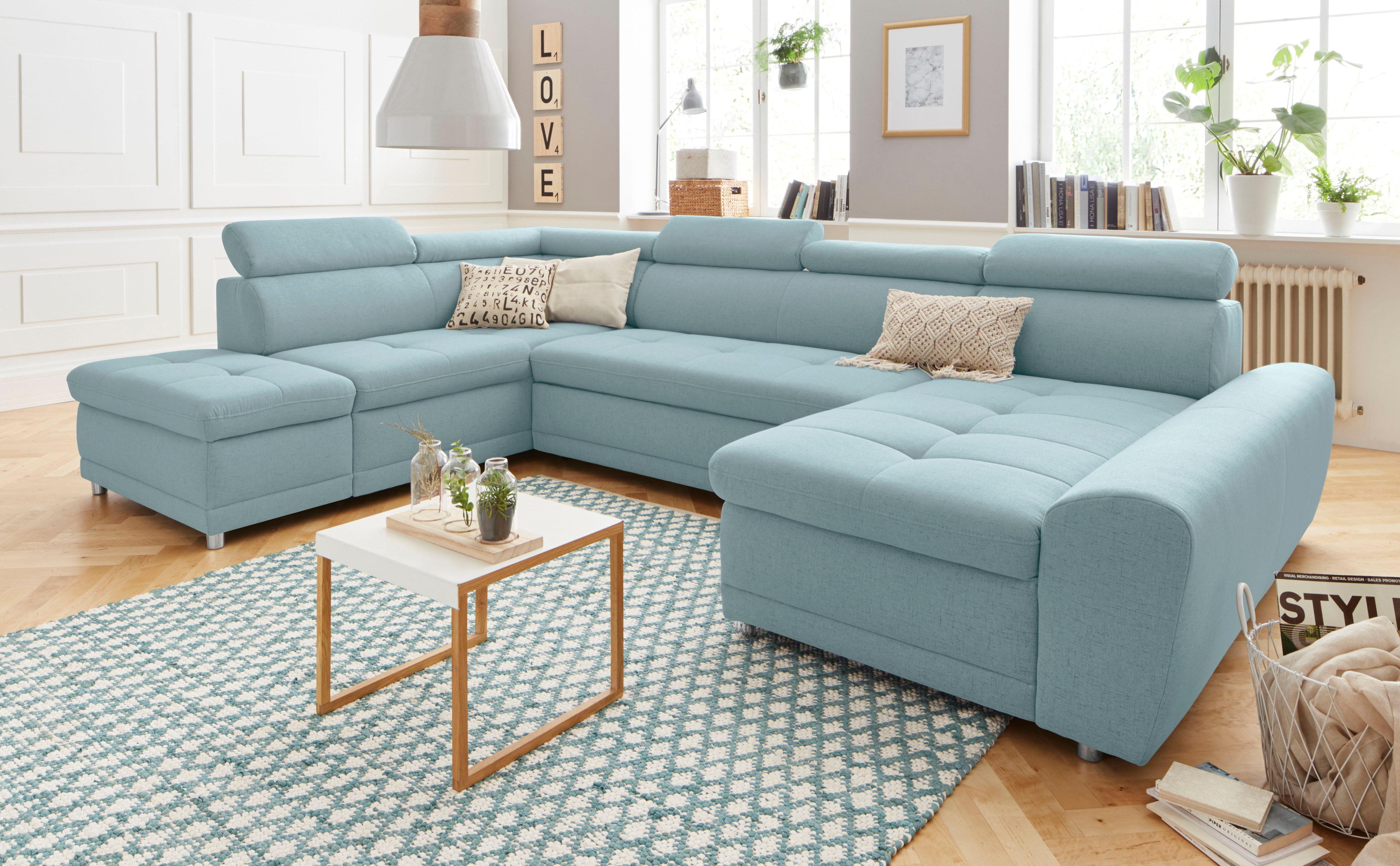 sit&more Wohnlandschaft "Riva U-Form" wahlweise mit Schlaffunktion