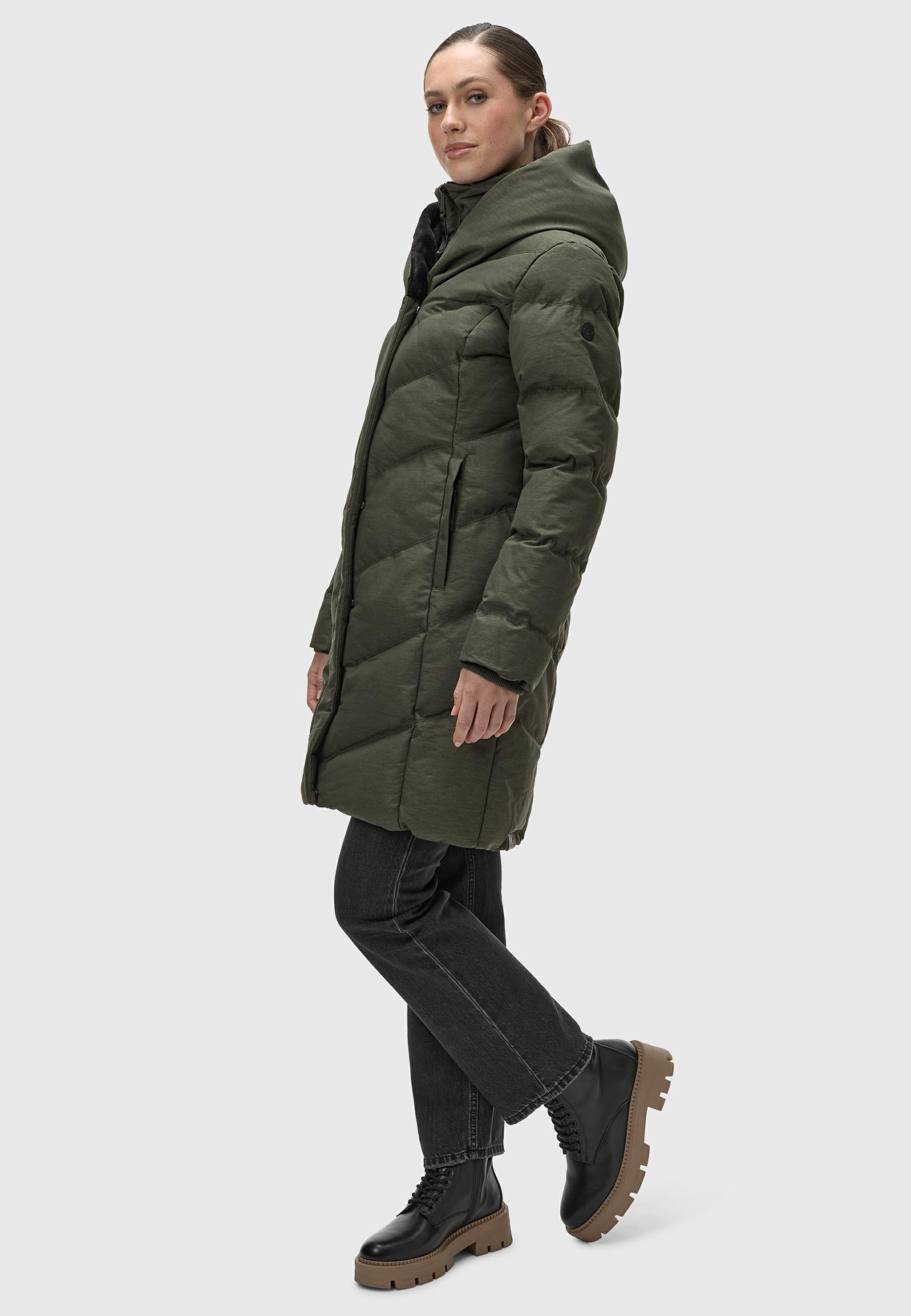 Ragwear Steppmantel »Natalka Cosy« wasserdichter Mantel mit flauschigem Kunstfell-Kragen