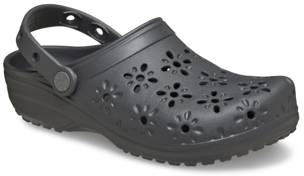 CROCS Damen Clog "Classic Floral Cut Out Clog", Gr. 42schwarz, schwarz sand, Croslite , geblümt, Schuhe, Sandale, Sommerschuh, Loafer mit