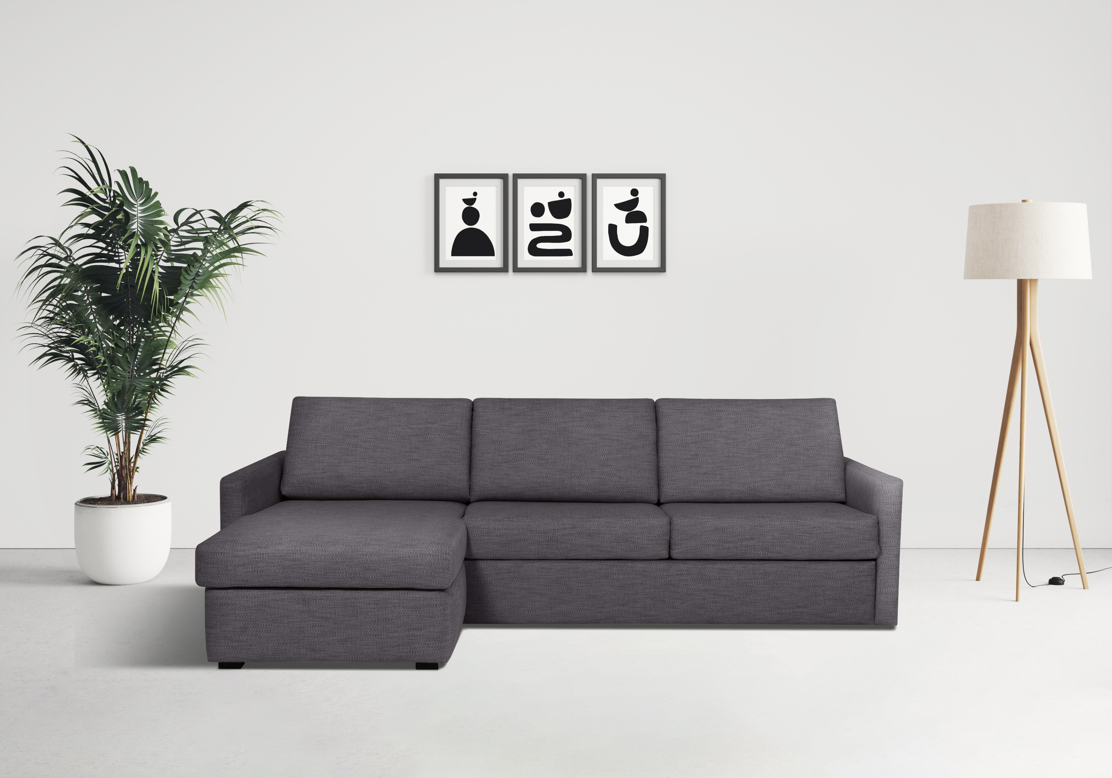 OTTO home Schlafsofa "GOLDPOINT Ecksofa 264 cm, Liegefläche (140/200cm), L-Form" Bettfunktion, Bonell-Federkernmatratze und Dauerschläfer-Funktion
