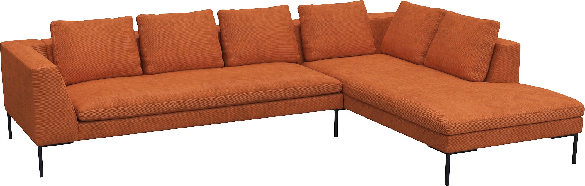 FLEXLUX Ecksofa »Loano«, modernes Sofa, frei im Raum stellbar, lose Kissen, Kaltschaum im Sitz