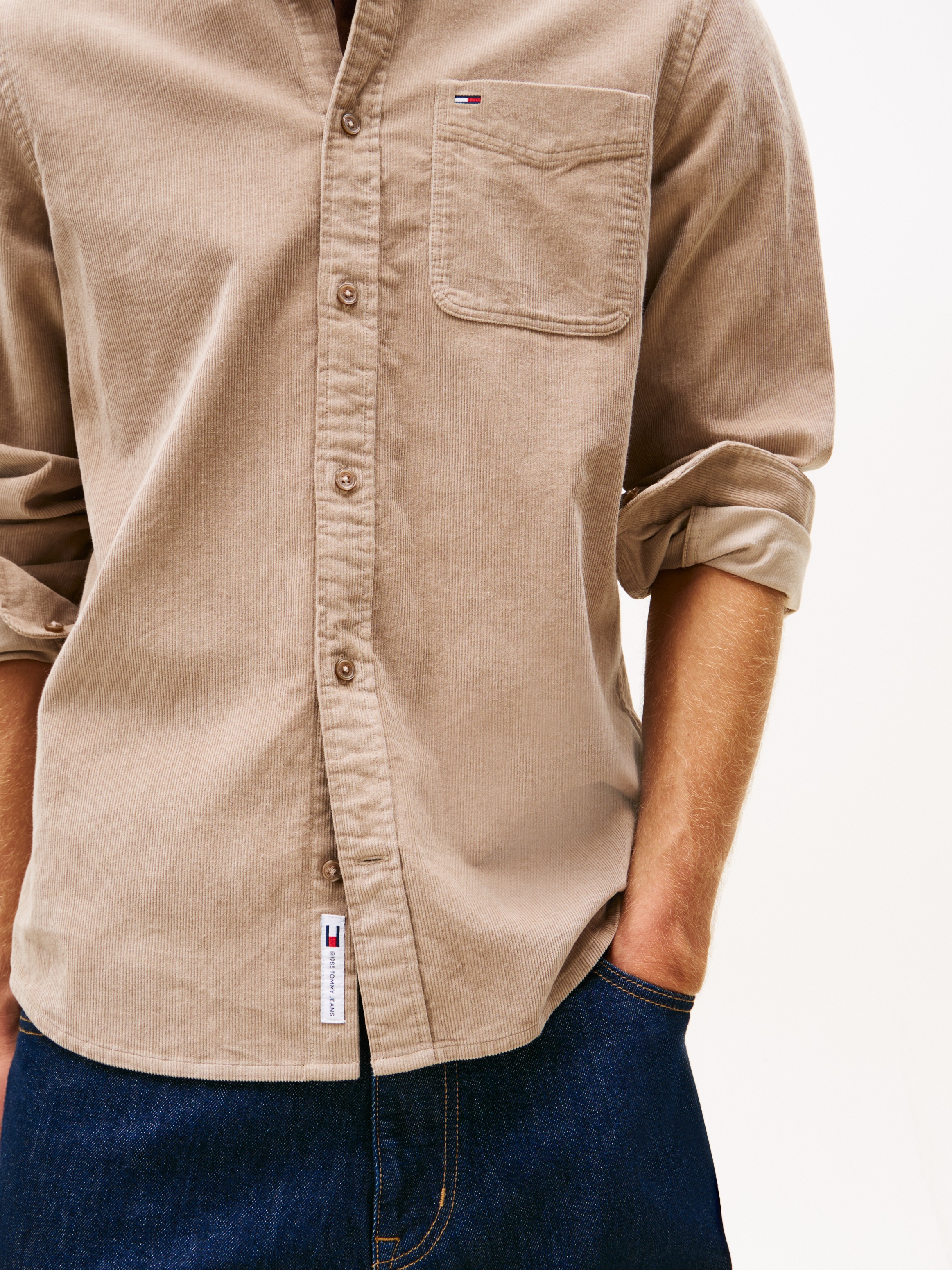 Tommy Jeans Langarmhemd "TJM BABY CORD SHIRT EXT", Regular Fit, Button-down günstig online kaufen