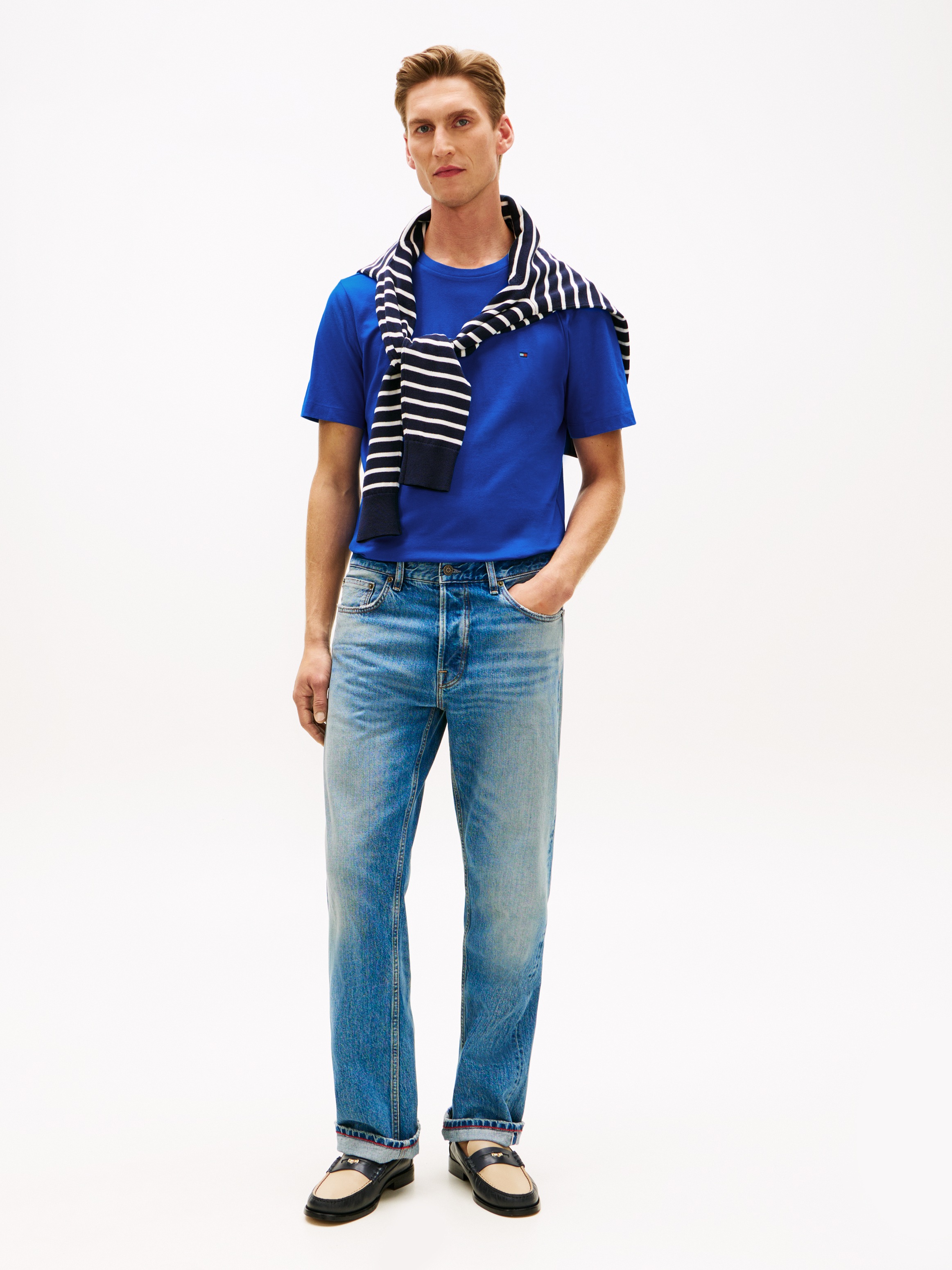 Thumbnail - Tommy Hilfiger T-Shirt "ESSENTIAL REGULAR FIT SOLID mit Stickerei" unifarben, casual, Baumwolle, Rundhals