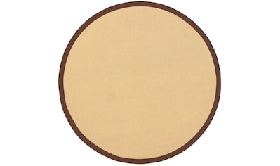 Sisalteppich »Sisal«, rund, mit farbiger Bordüre, Anti-Rutsch Rückseite