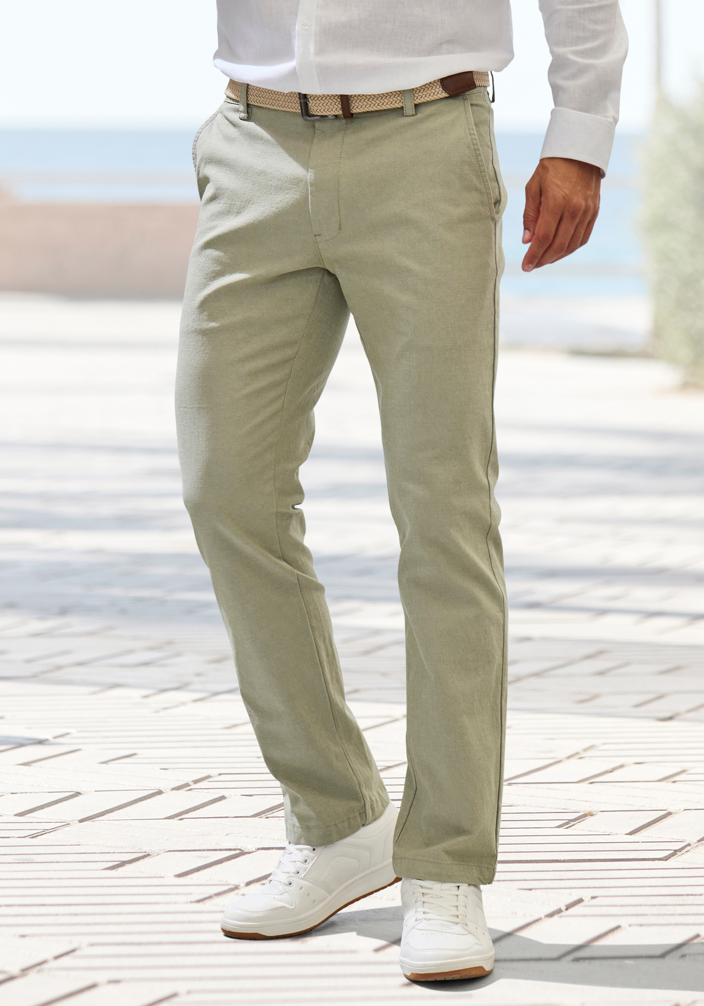 John Devin Chinohose "regular-fit, lange Oxford Hose", aus elastischer Baumwoll-Qualität