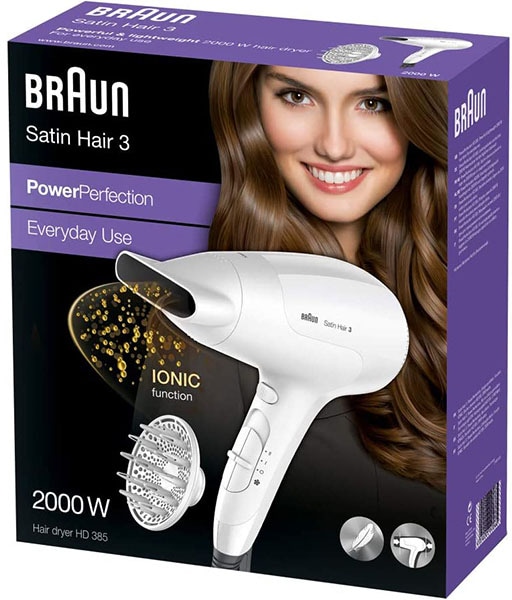 Braun Ionic-Haartrockner »Braun ergonomisch und W, | Kompakt Perfection«, 2000 Hair 3 Power Satin BAUR