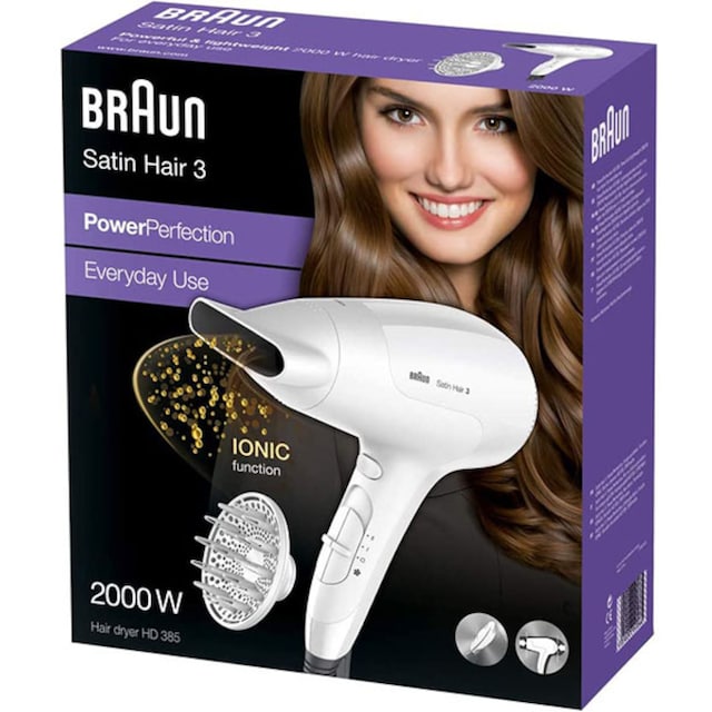 Braun Ionic-Haartrockner »Braun Satin Hair 3 Power Perfection«, 2000 W,  Kompakt und ergonomisch | BAUR