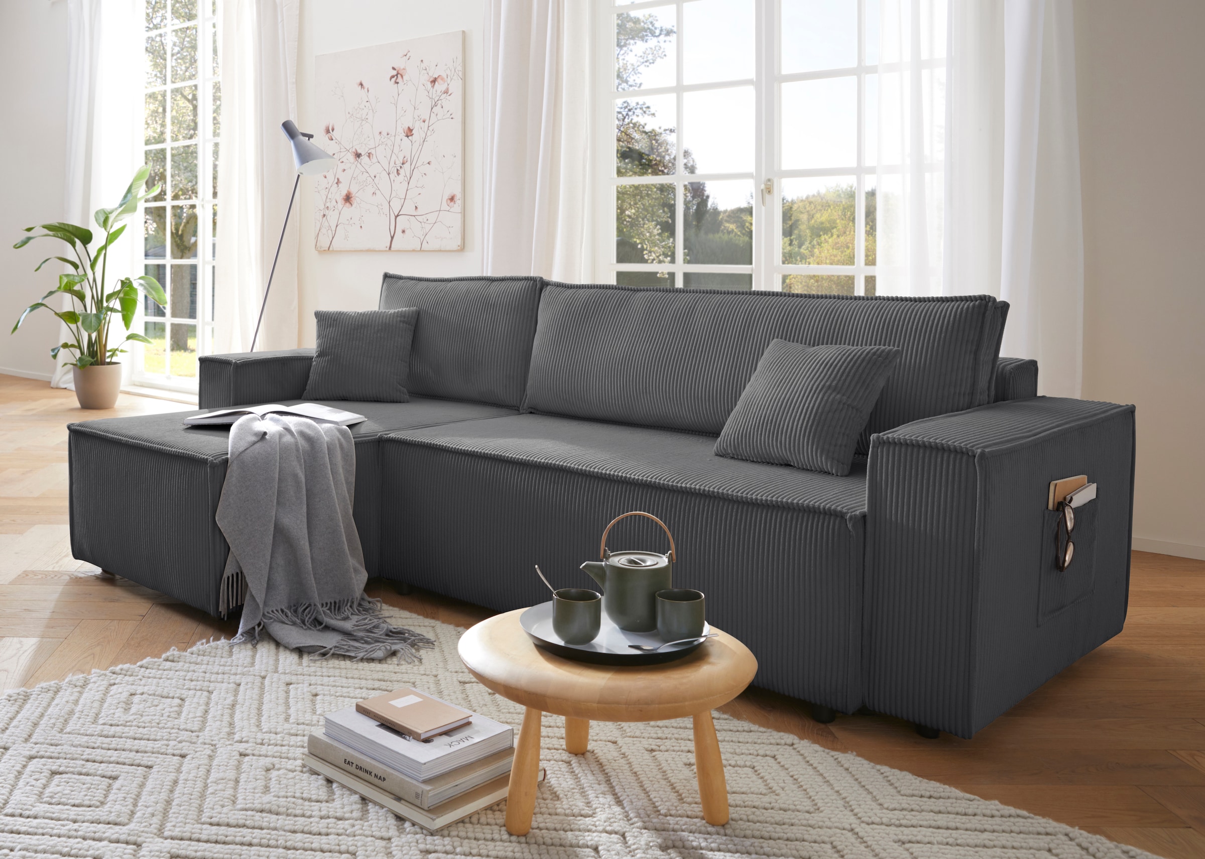 OTTO home Ecksofa "CASSI, 241cm, L-Form, Schlafsofa, Dauerschläfer, Boxspri günstig online kaufen