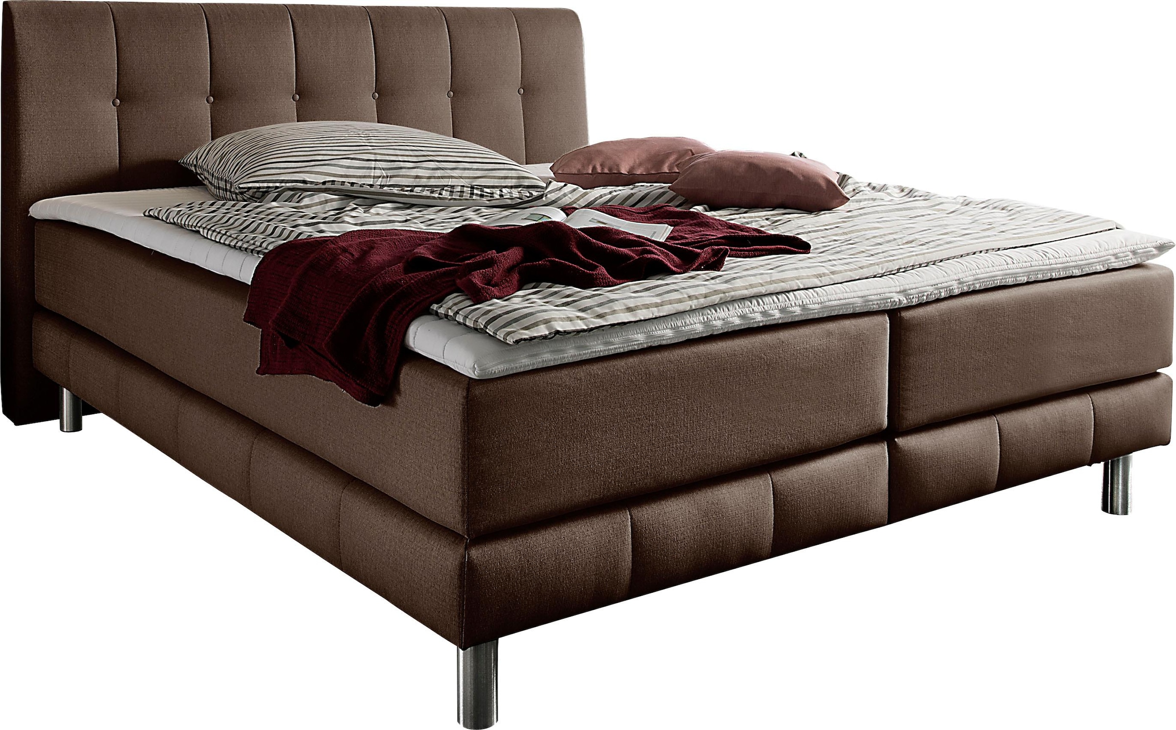 PLACES OF STYLE Boxspringbett "Cafone" inkl. Topper, 5 Breiten, 3 Matratzen günstig online kaufen