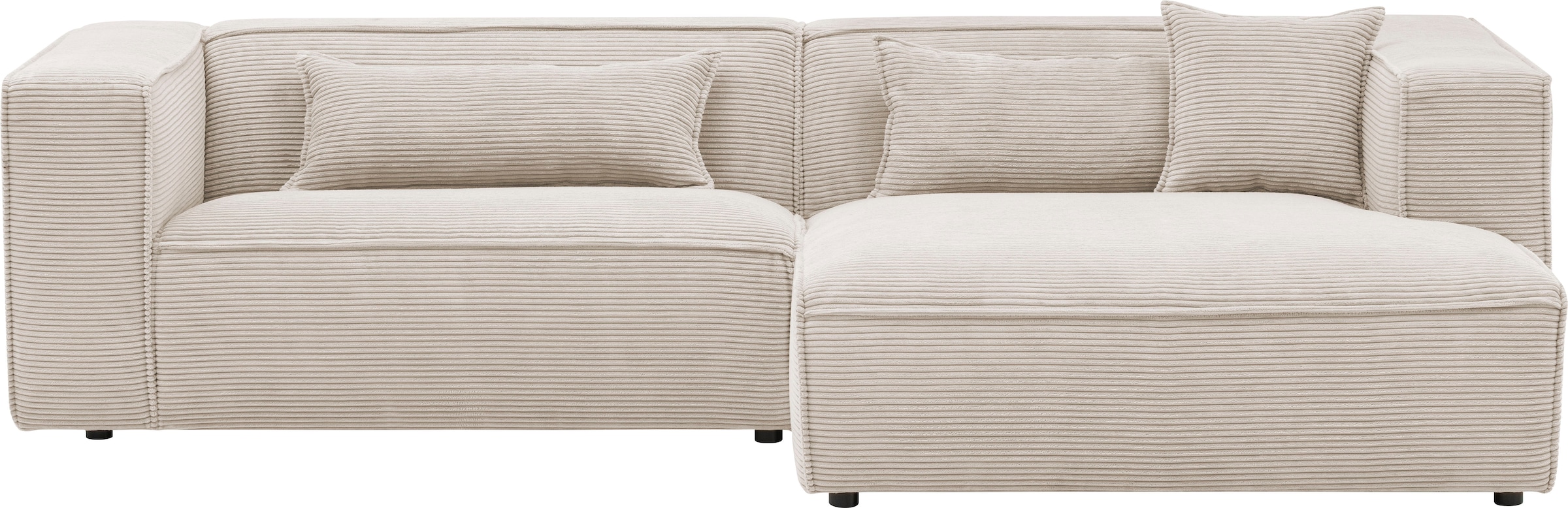 LeGer Home by Lena Gercke Ecksofa "PIARA mit Kedernaht, Cord, Leinenoptik o günstig online kaufen