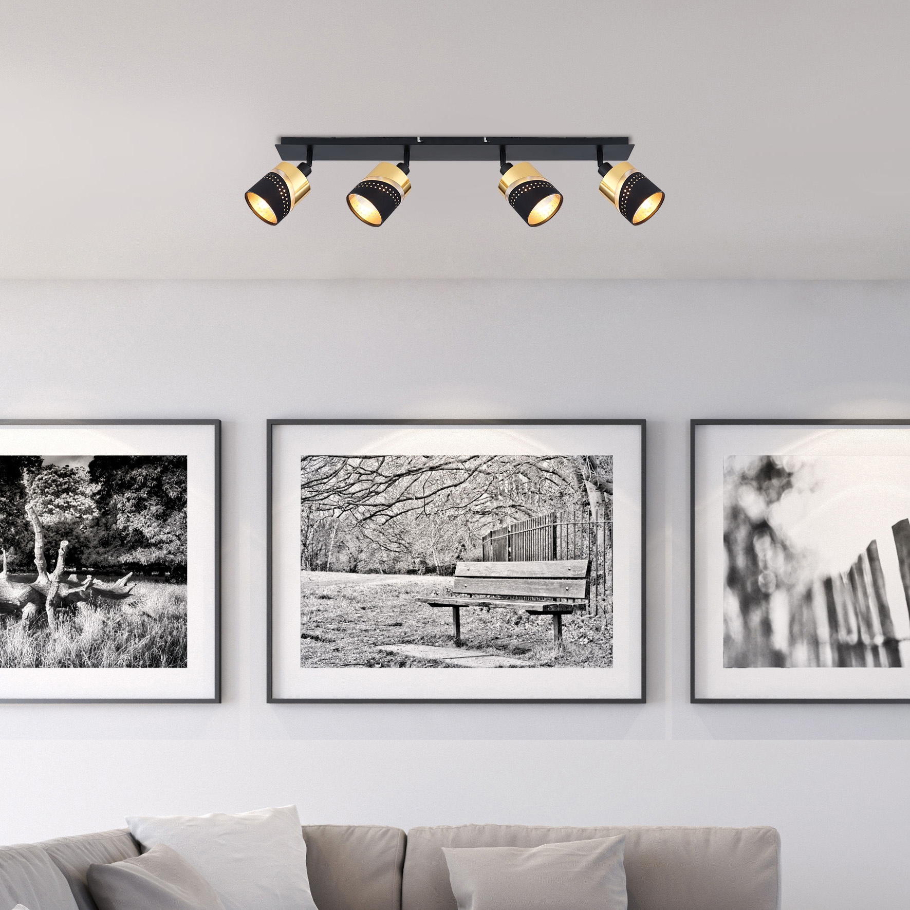 GLOBO LIGHTING Deckenstrahler »OR«, Leuchtmittel E14 | ohne Leuchtmittel, Deckenspot/schwarz/goldfarben/Flur/Wohnzimmer/Schlafzimmer