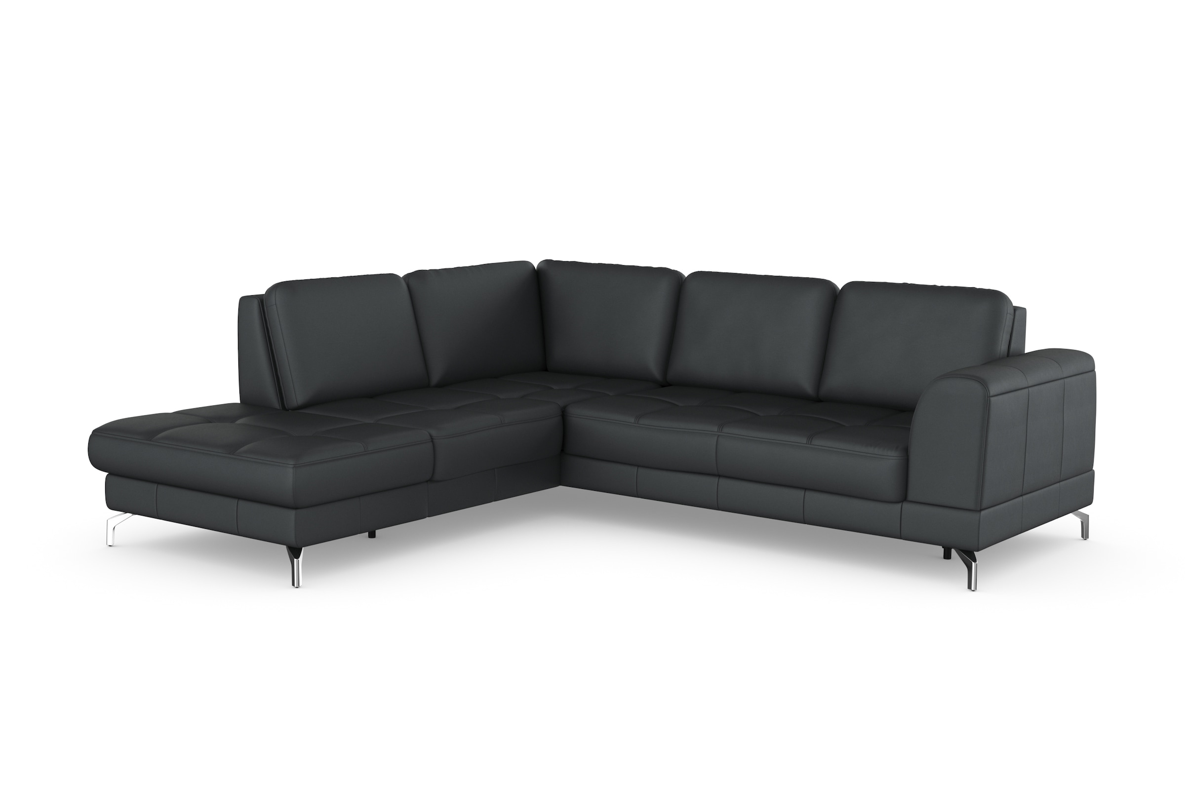 sit&more Ecksofa »Bendigo L-Form«, inklusive Sitztiefenverstellung, Bodenfreiheit 12 cm, in 2 Fußfarben