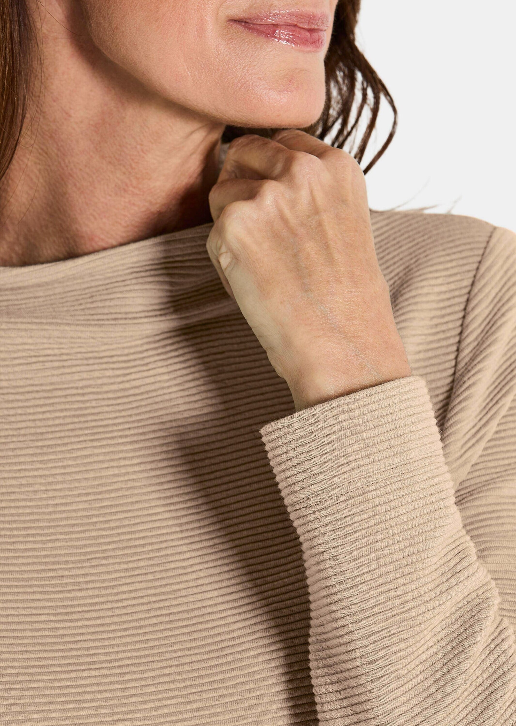 GOLDNER Rundhalspullover »Kurzgröße Ottoman-Sweatshirt mit Turtleneck«