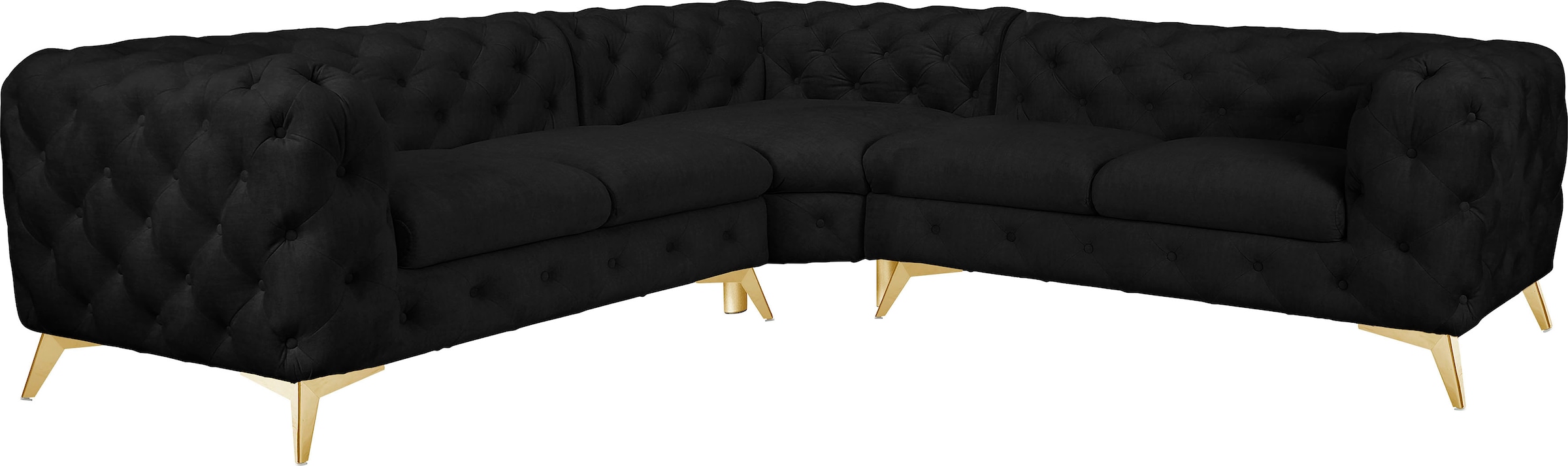 Home affaire Chesterfield-Sofa "Ecksofa GLYNIS L-Form mit Wellenunterfederu günstig online kaufen